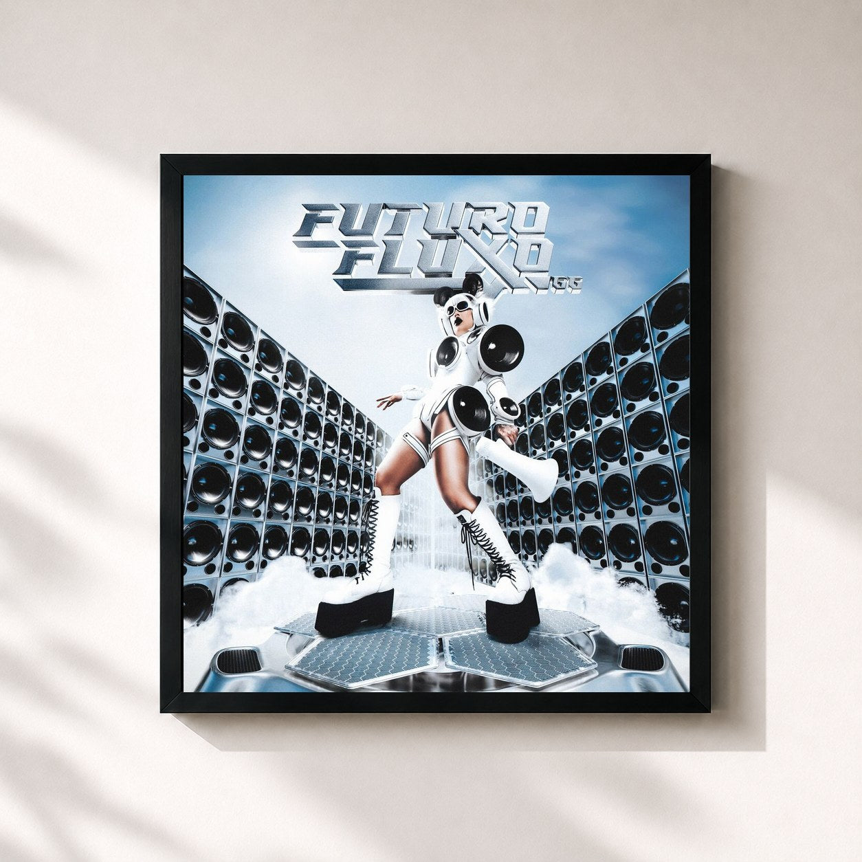 #noir Tableau carré de l'album FUTURO FLUXO de Gloria Groove, cadre noir 32x32 cm