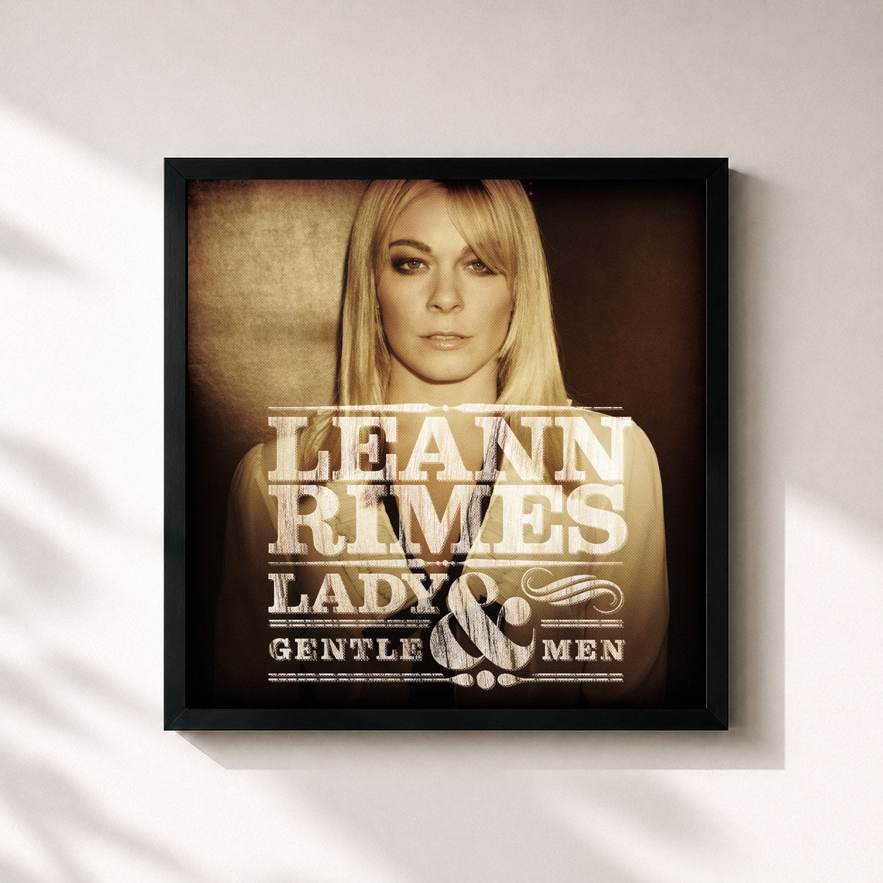 #noir Tableau carré de l'album Lady & Gentlemen de LeAnn Rimes, cadre noir 32x32 cm