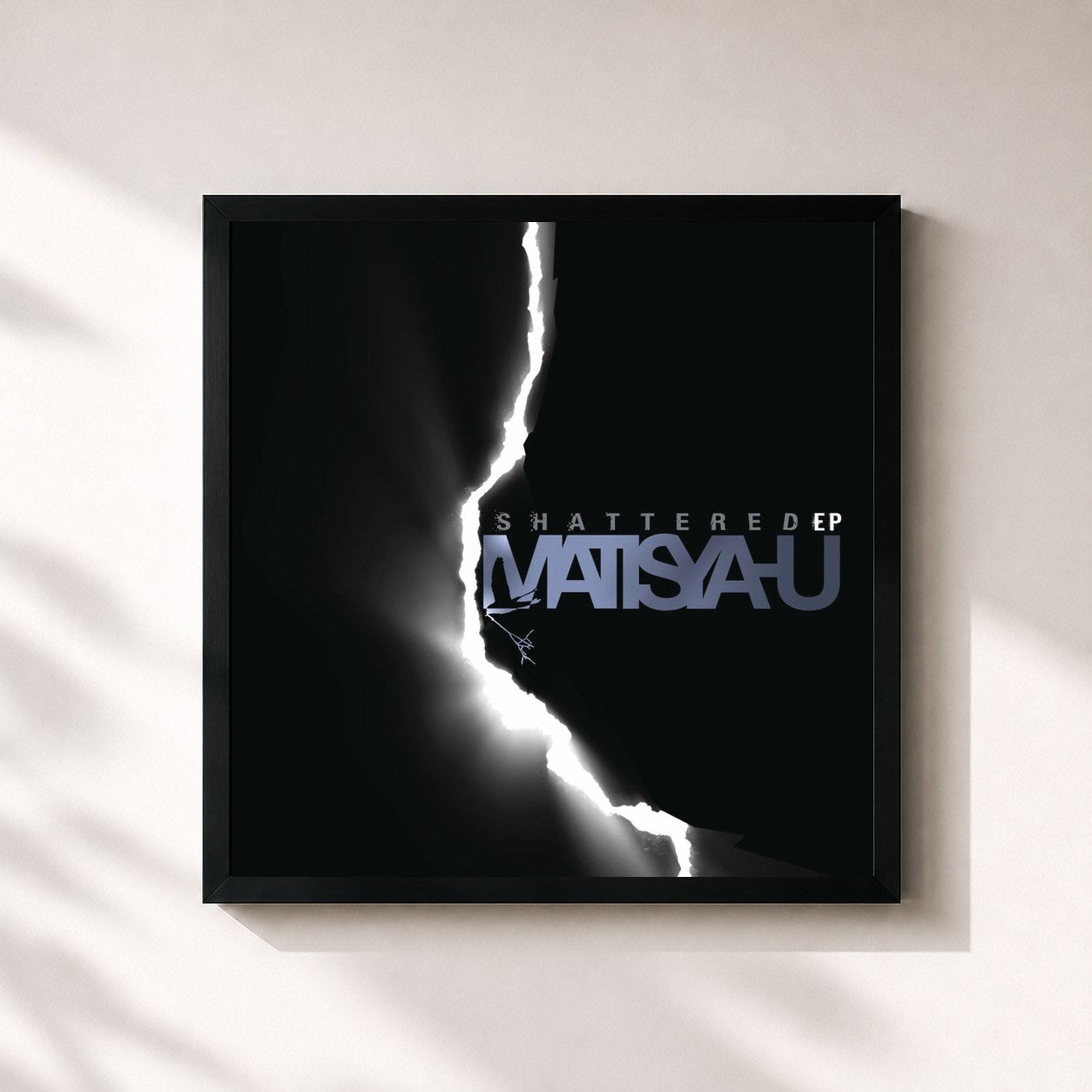 #noir Tableau carré de l'album Shattered - EP de Matisyahu, cadre noir 32x32 cm