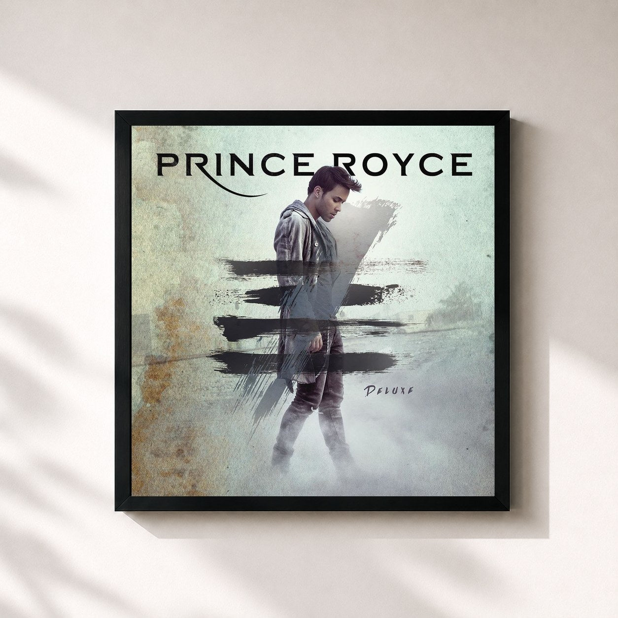 #noir Tableau carré de l'album FIVE (Deluxe Edition) de Prince Royce, cadre noir 32x32 cm