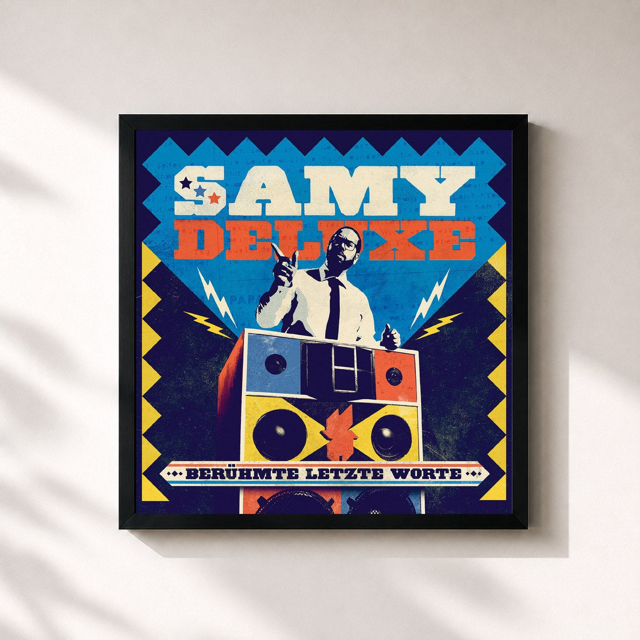 #noir Tableau carré de l'album Berühmte letzte Worte (Special Edition) de Samy Deluxe, cadre noir 32x32 cm