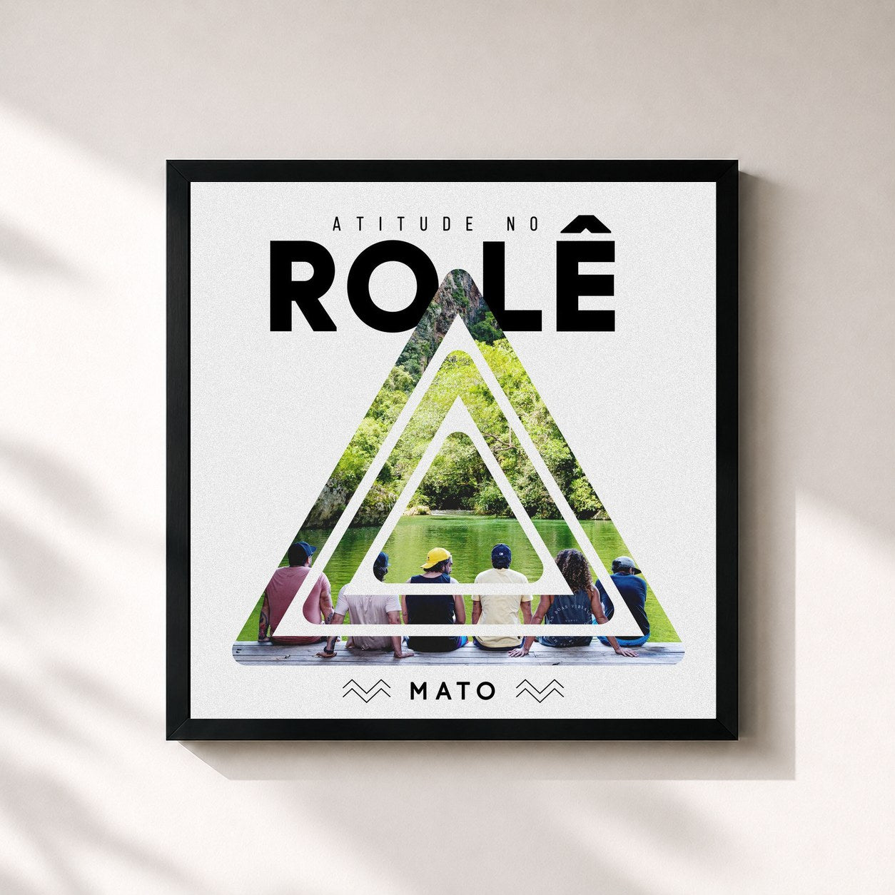 #noir Tableau carré de l'album Atitude No Rolê - Mato de Atitude 67, cadre noir 32x32 cm