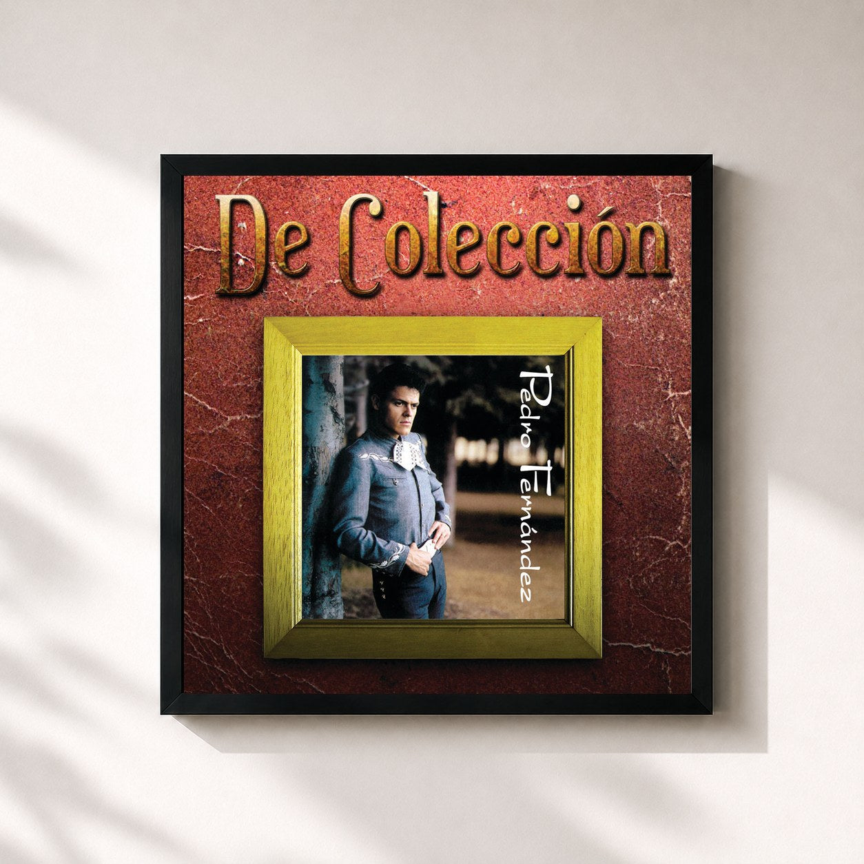 #noir Tableau carré de l'album Pedro Fernández (De Colección) de Pedro Fernández, cadre noir 32x32 cm