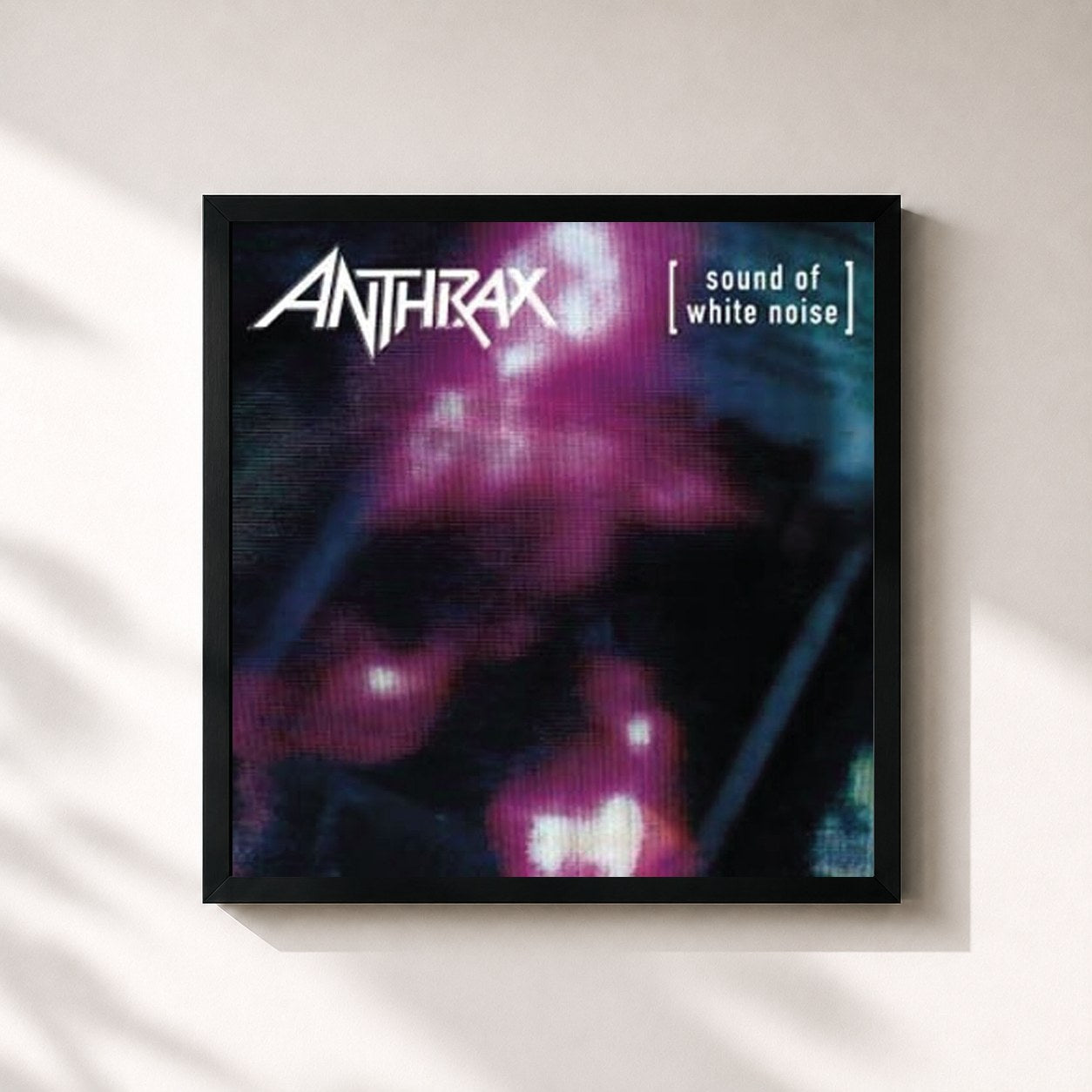 #noir Tableau carré de l'album Sound of White Noise - Expanded Edition de Anthrax, cadre noir 32x32 cm