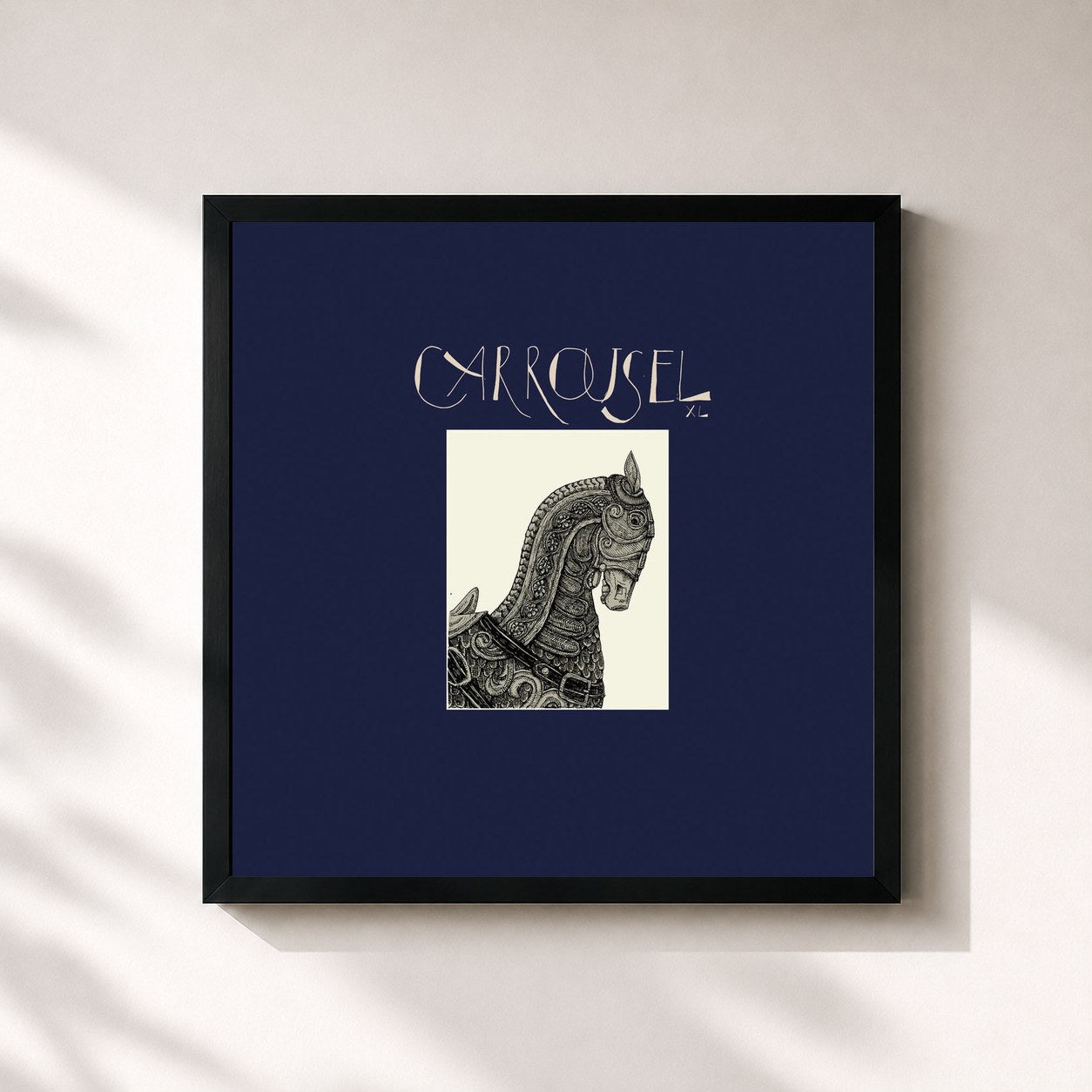 #noir Tableau carré de l'album Carrousel XL de Diggy Dex, cadre noir 32x32 cm