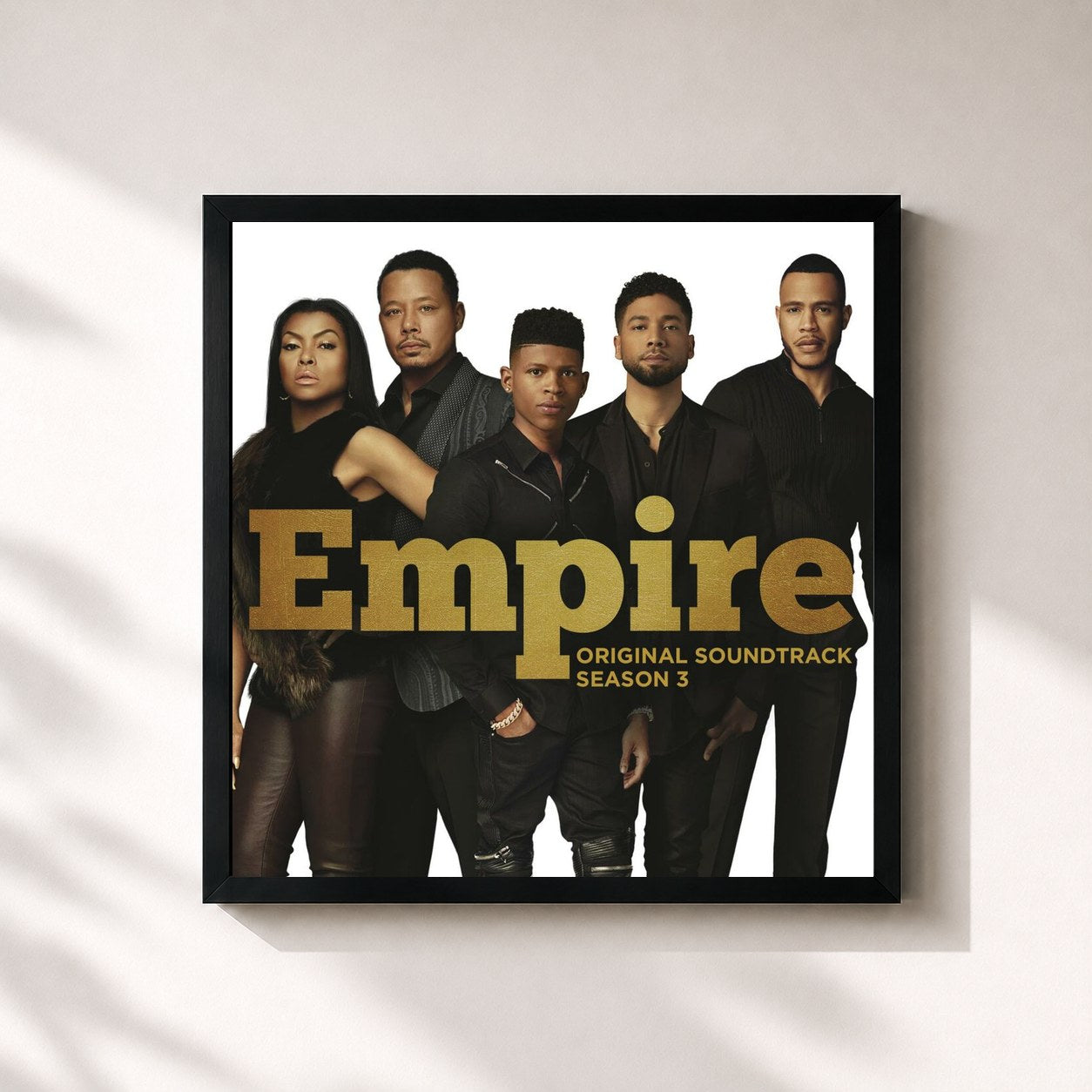 #noir Tableau carré de l'album Empire: Original Soundtrack, Season 3 de Empire Cast, cadre noir 32x32 cm