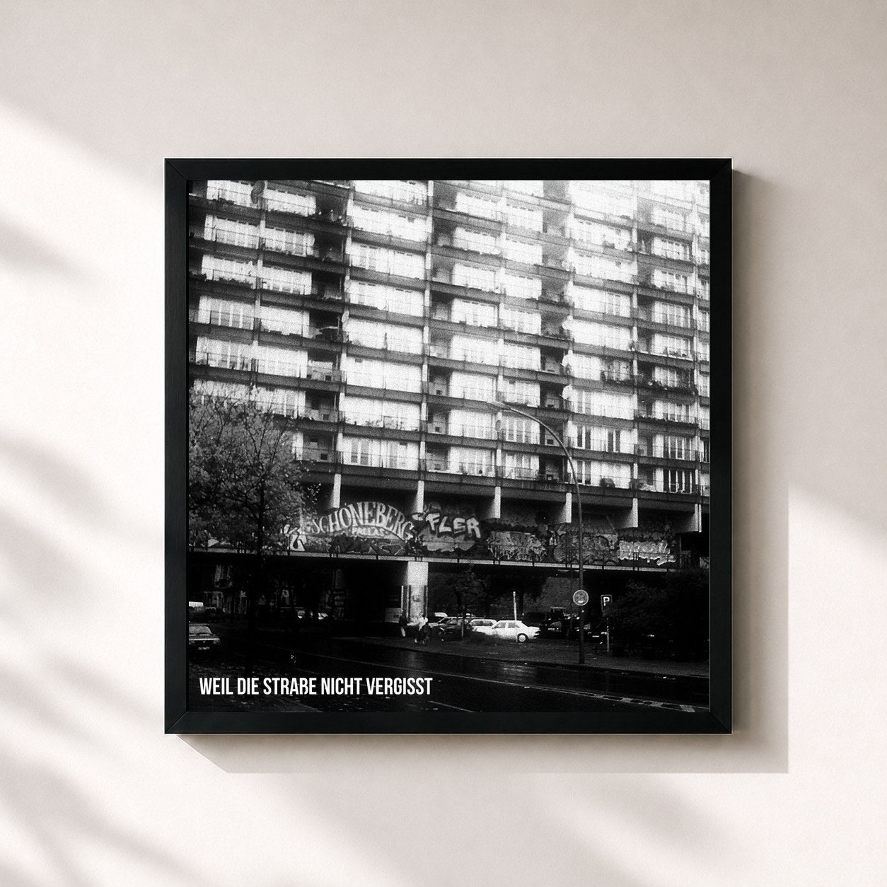 #noir Tableau carré de l'album Weil die Straße nicht vergisst (Deluxe Edition) de Fler, cadre noir 32x32 cm