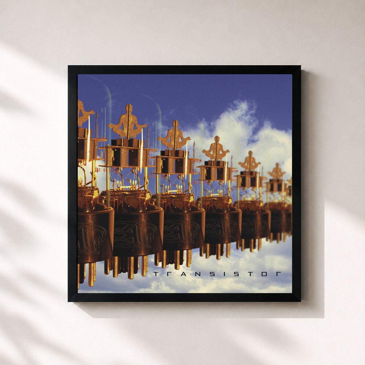 #noir Tableau carré de l'album Transistor de 311, cadre noir 32x32 cm