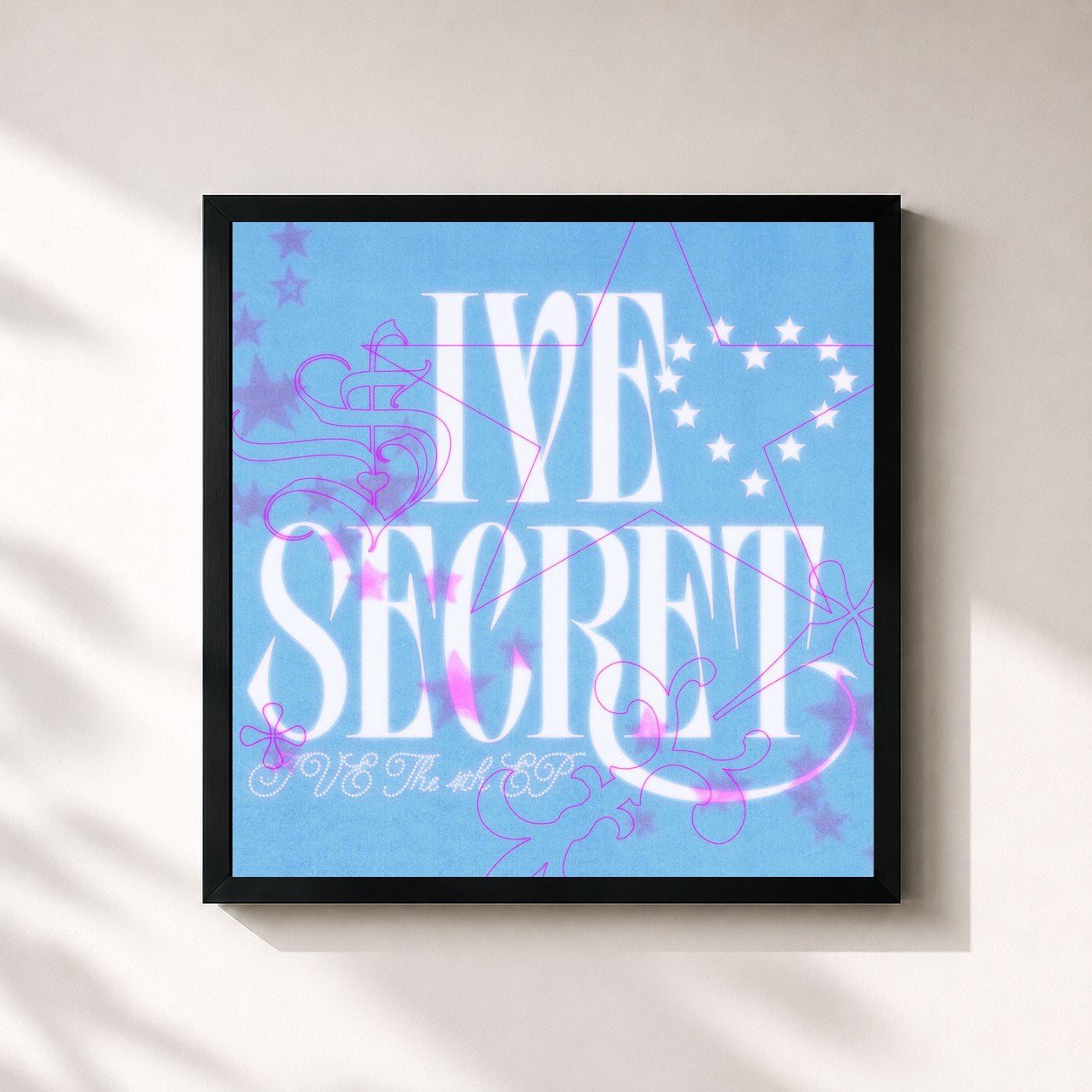 #noir Tableau carré de l'album IVE SECRET de IVE, cadre noir 32x32 cm