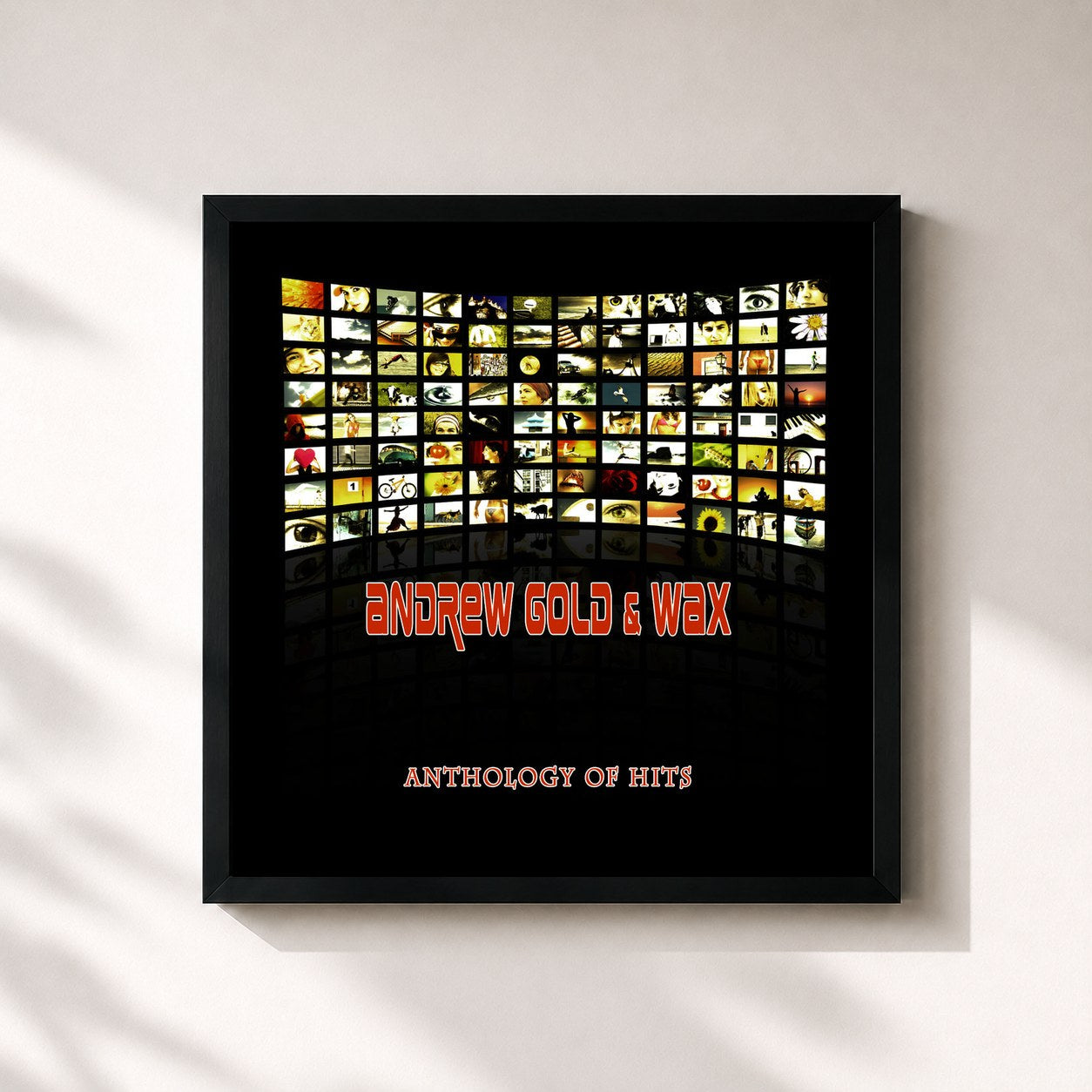 #noir Tableau carré de l'album 1951 - 2011 Soft Rock Legend (Re- Recorded) de Andrew Gold, cadre noir 32x32 cm