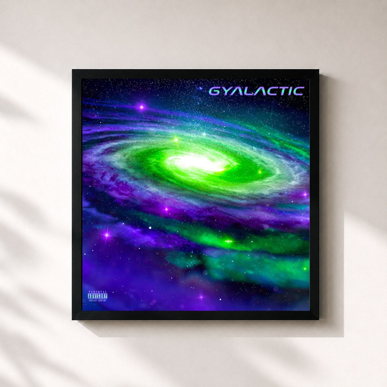 #noir Tableau carré de l'album GYALACTIC de Ramz, cadre noir 32x32 cm