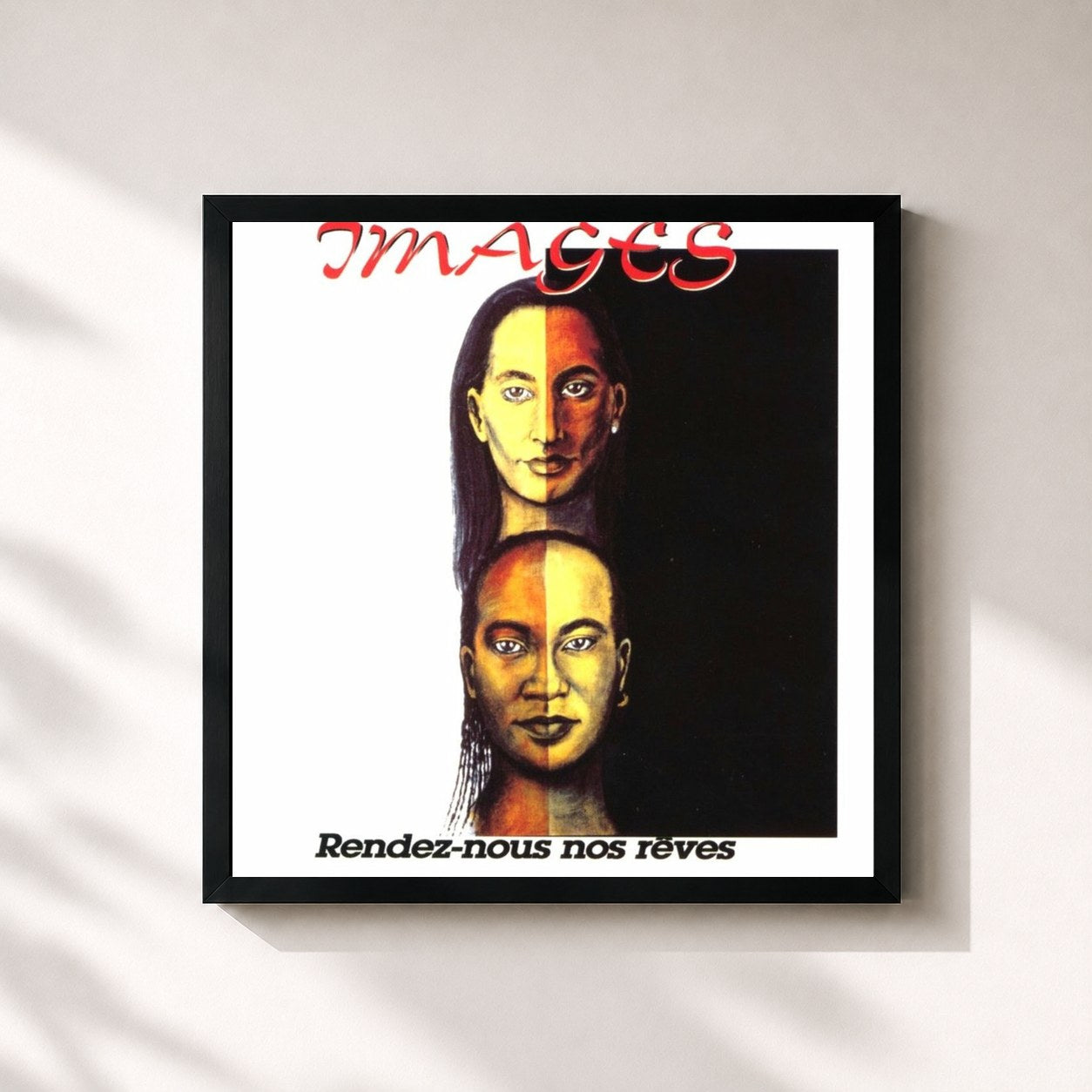 #noir Tableau carré de l'album Rendez-nous nos rêves de Images, cadre noir 32x32 cm