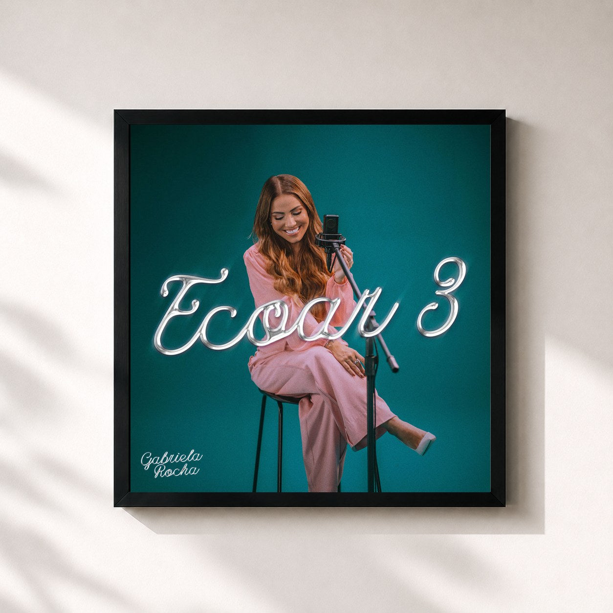 #noir Tableau carré de l'album Ecoar 3 de Gabriela Rocha, cadre noir 32x32 cm