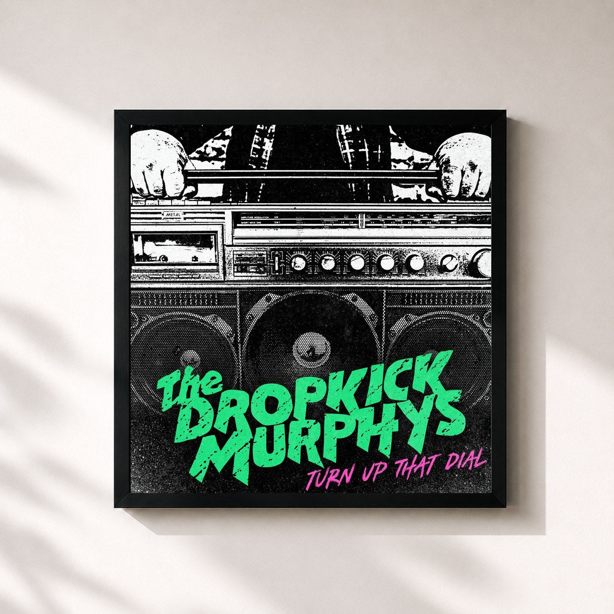 #noir Tableau carré de l'album Turn Up That Dial (Expanded Version) de Dropkick Murphys, cadre noir 32x32 cm
