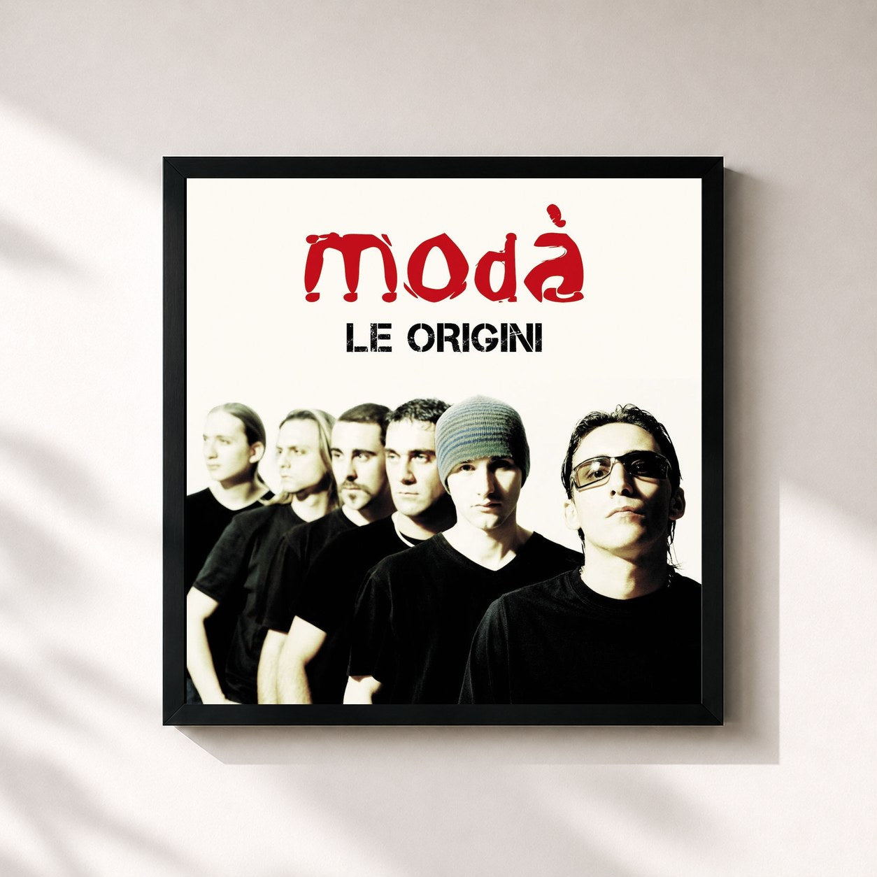 #noir Tableau carré de l'album Le origini de Modà, cadre noir 32x32 cm