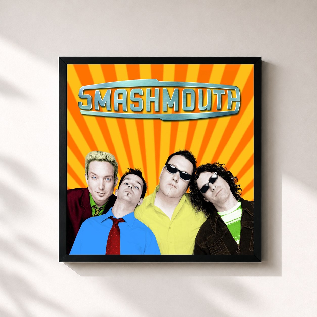 #noir Tableau carré de l'album Smash Mouth de Smash Mouth, cadre noir 32x32 cm