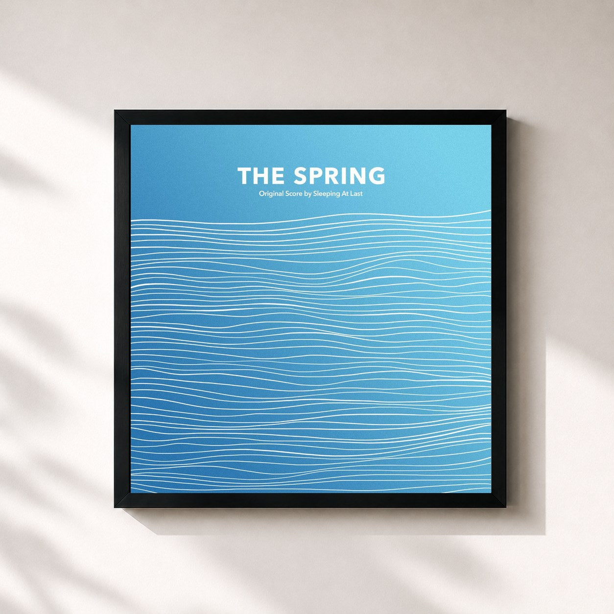 #noir Tableau carré de l'album The Spring (Original Score) de Sleeping At Last, cadre noir 32x32 cm