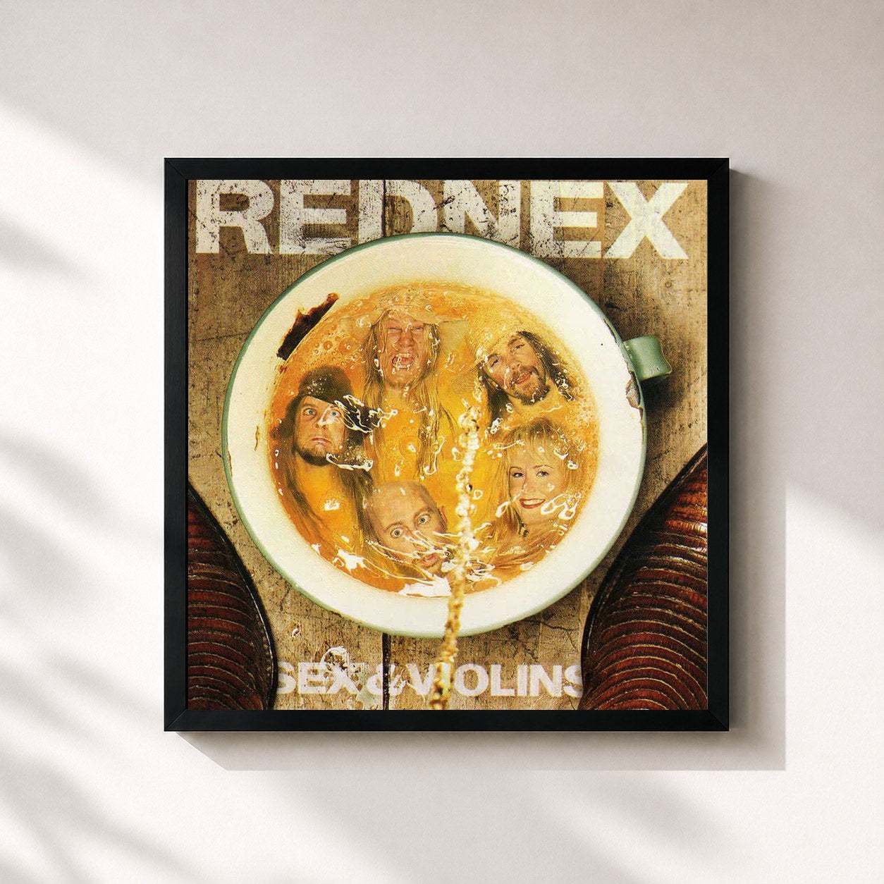 #noir Tableau carré de l'album Sex & Violins de Rednex, cadre noir 32x32 cm