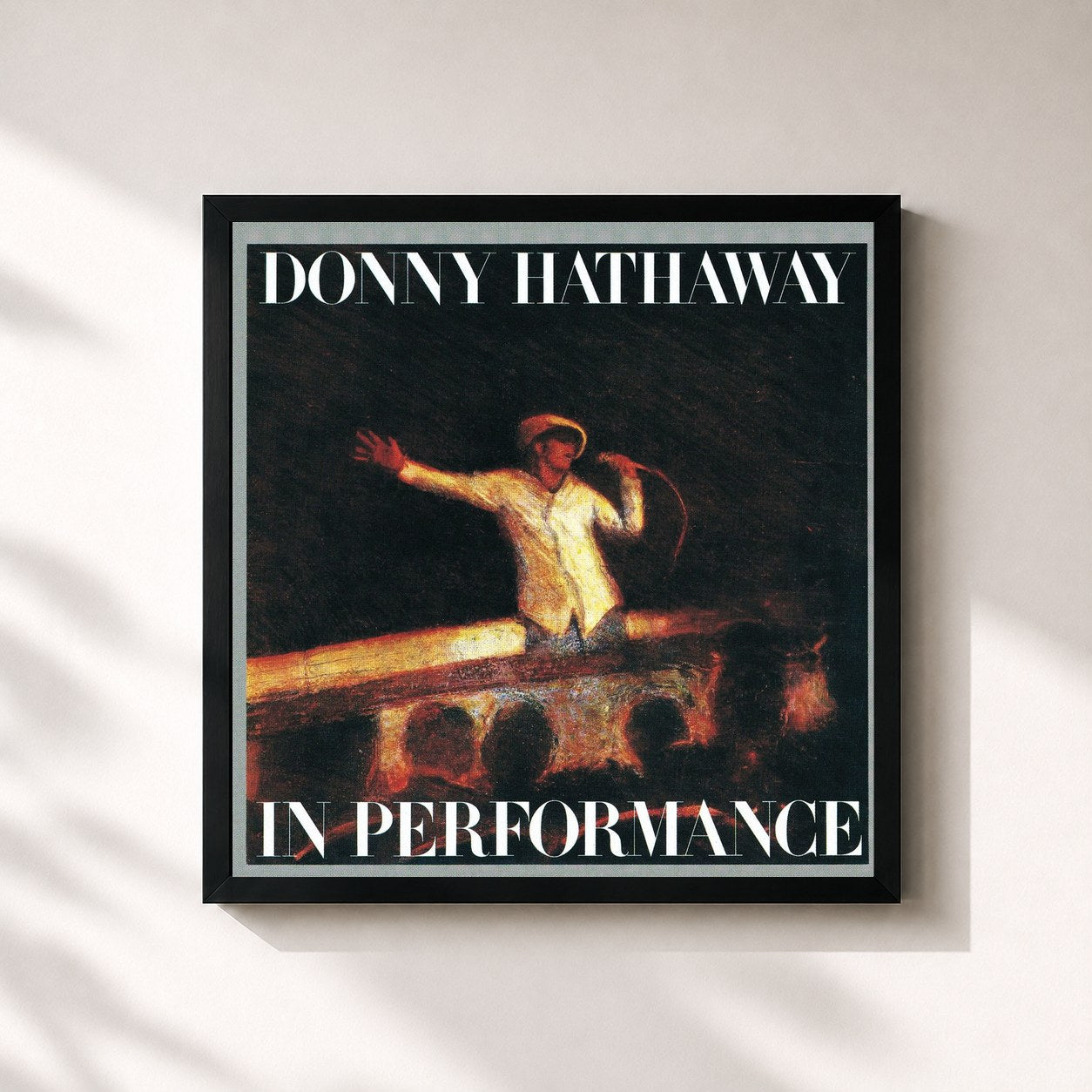 #noir Tableau carré de l'album Original Album Series de Donny Hathaway, cadre noir 32x32 cm