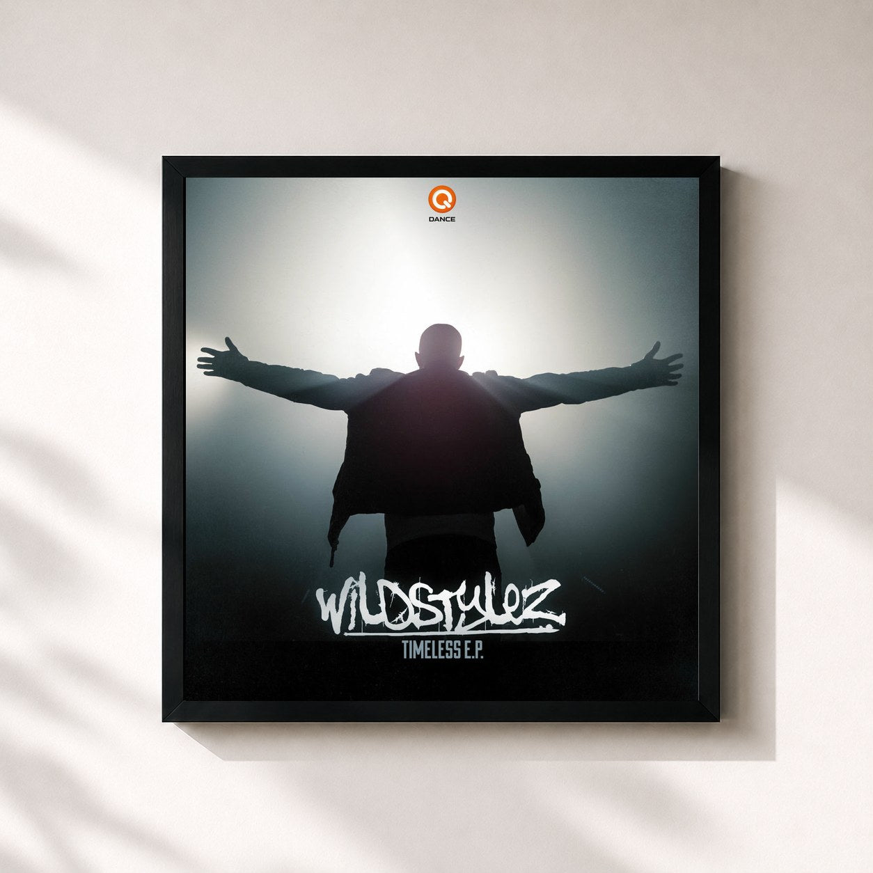 #noir Tableau carré de l'album Timeless E.P. de Wildstylez, cadre noir 32x32 cm
