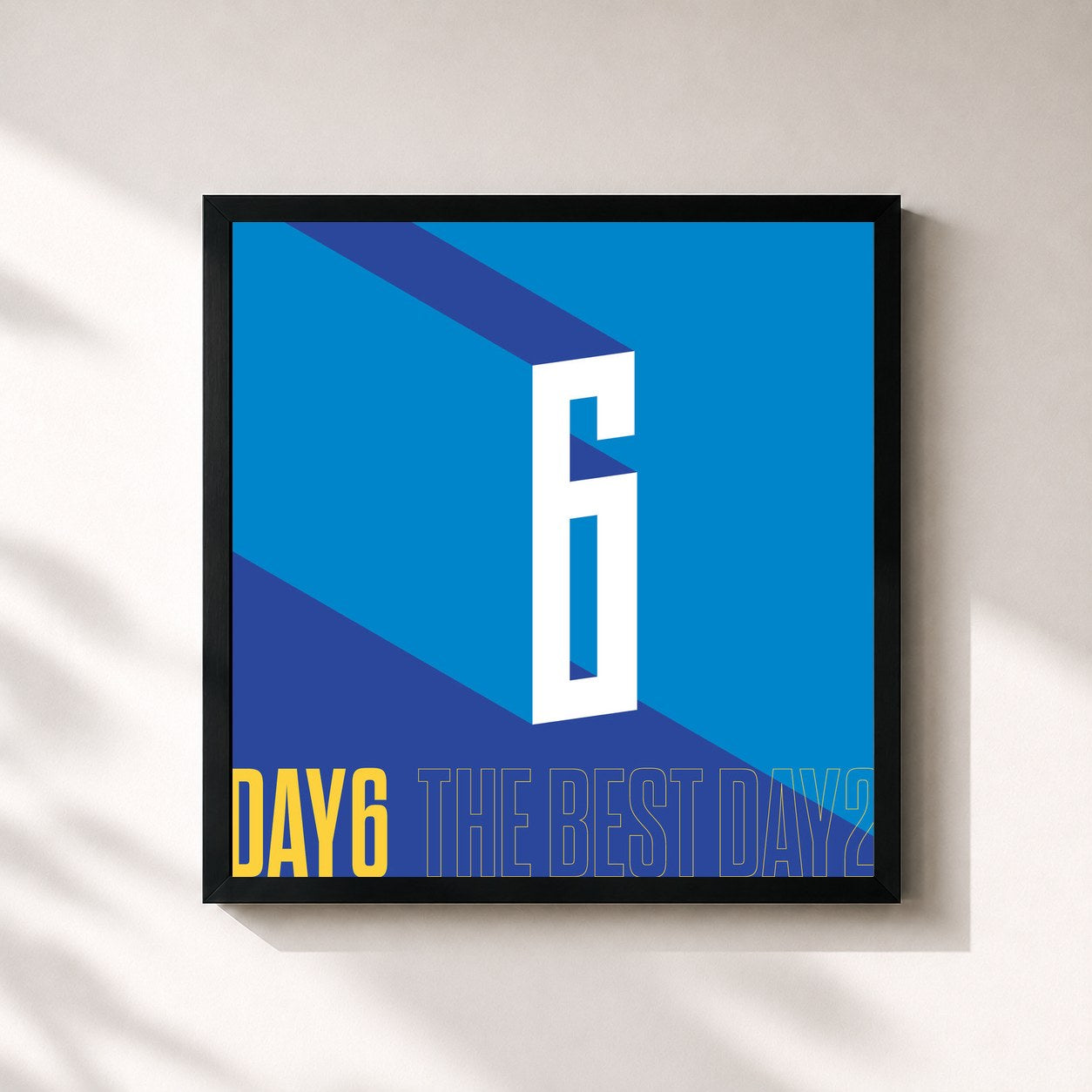 #noir Tableau carré de l'album THE BEST DAY2 de DAY6 , cadre noir 32x32 cm