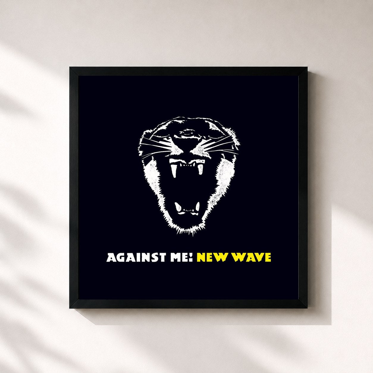 #noir Tableau carré de l'album New Wave (U.S. Version) de Against Me!, cadre noir 32x32 cm