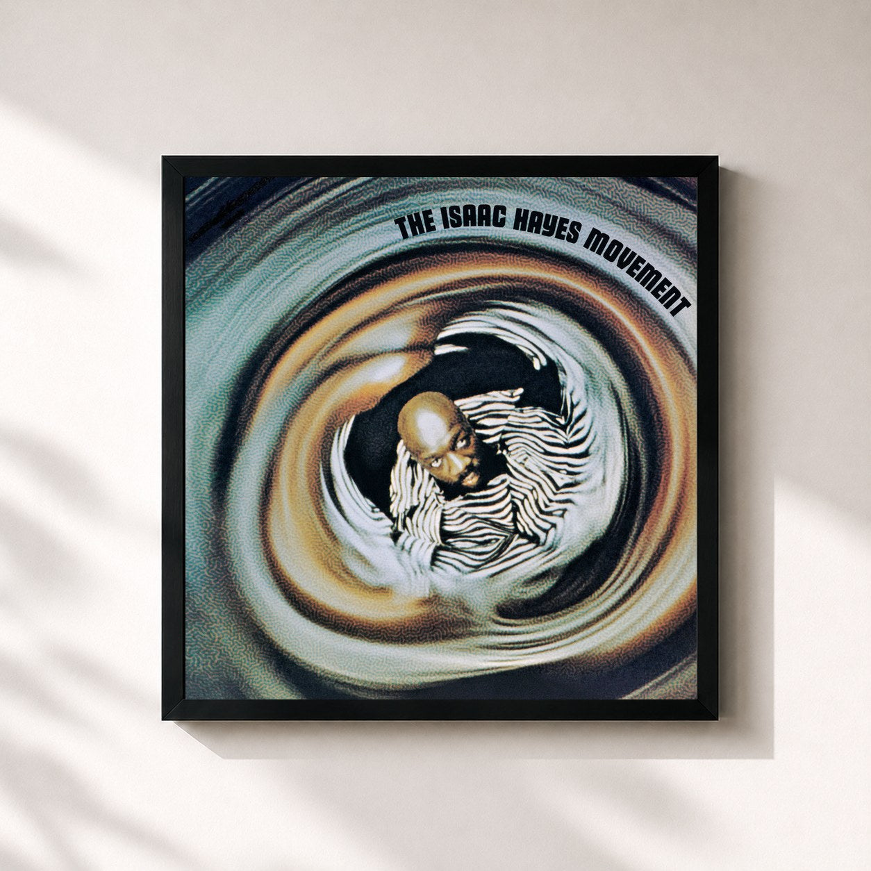 #noir Tableau carré de l'album The Isaac Hayes Movement de Isaac Hayes, cadre noir 32x32 cm