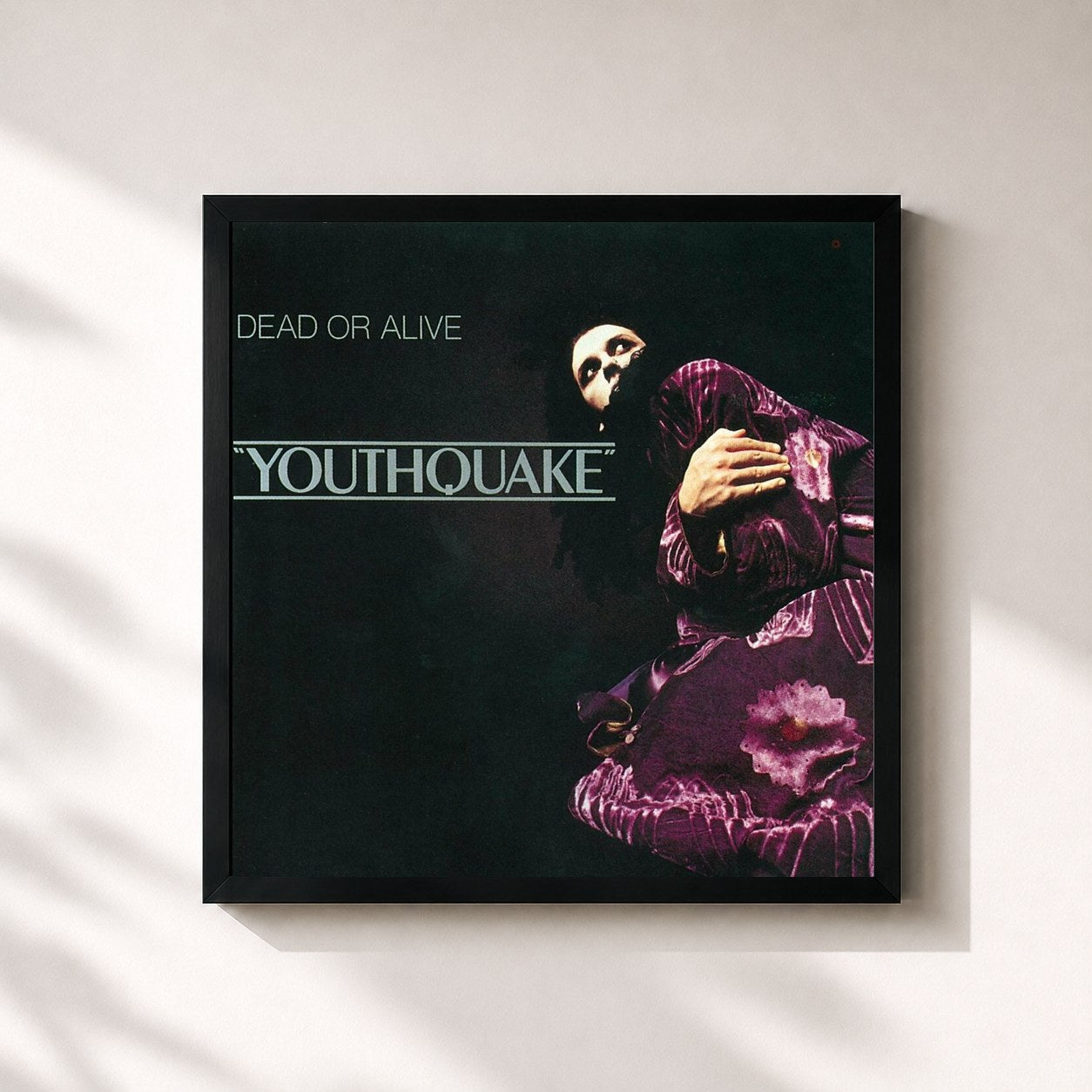 #noir Tableau carré de l'album Youthquake de Dead or Alive, cadre noir 32x32 cm