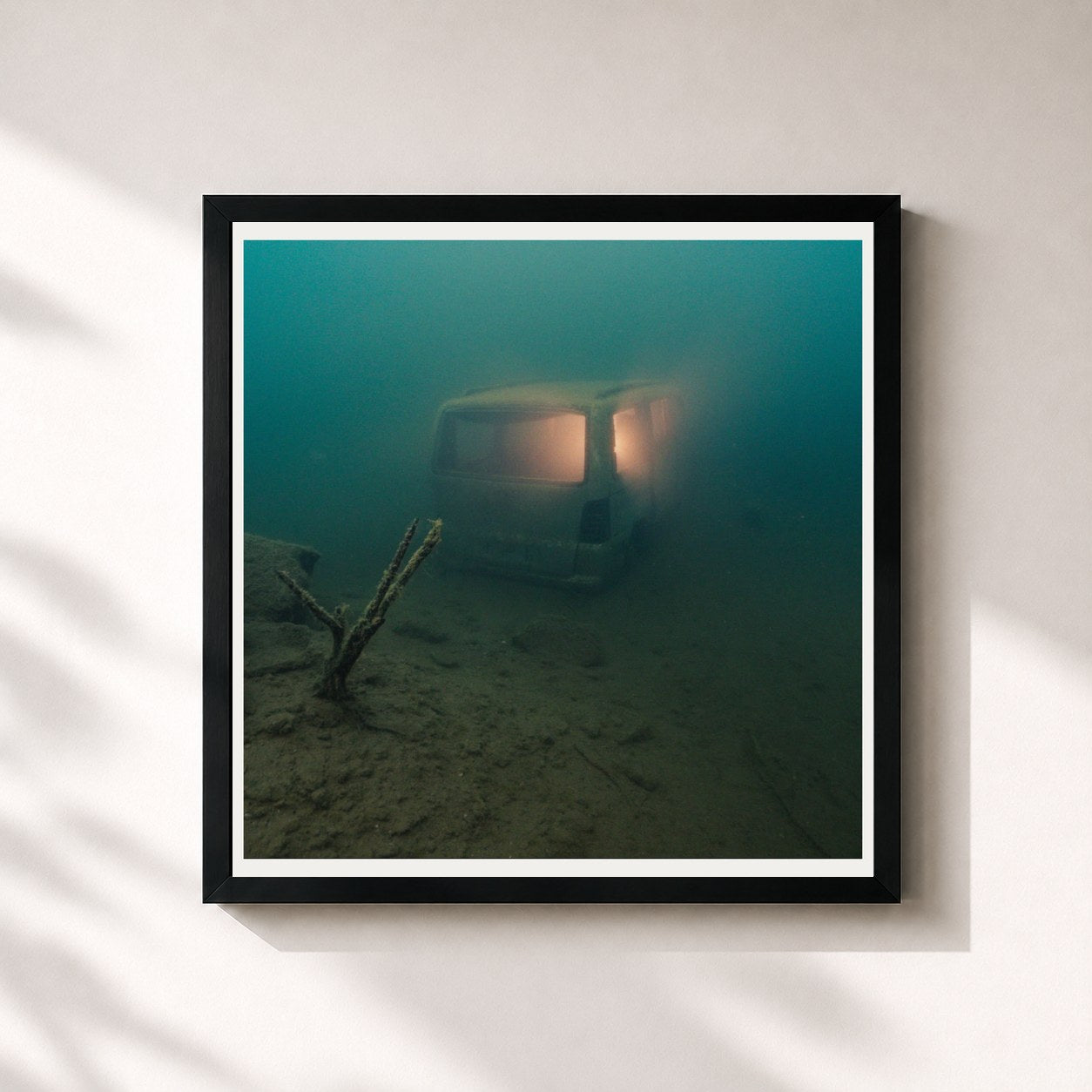 #noir Tableau carré de l'album DOROTHEA’S BED de Bibio, cadre noir 32x32 cm