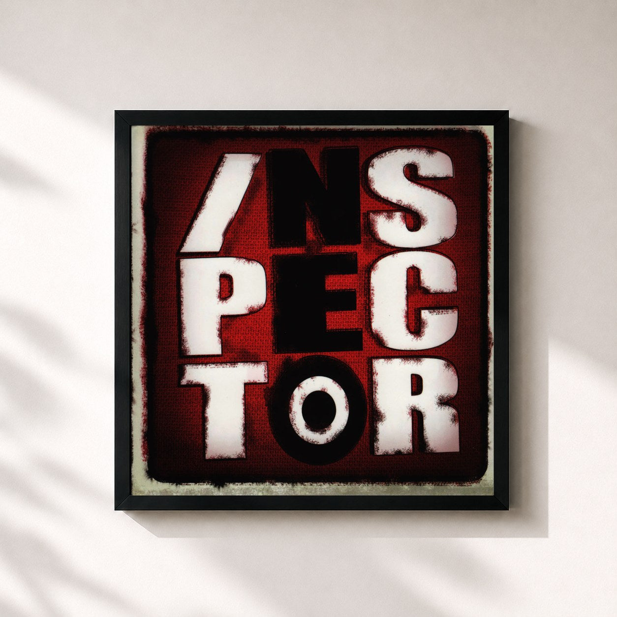 #noir Tableau carré de l'album Inspector de Inspector, cadre noir 32x32 cm