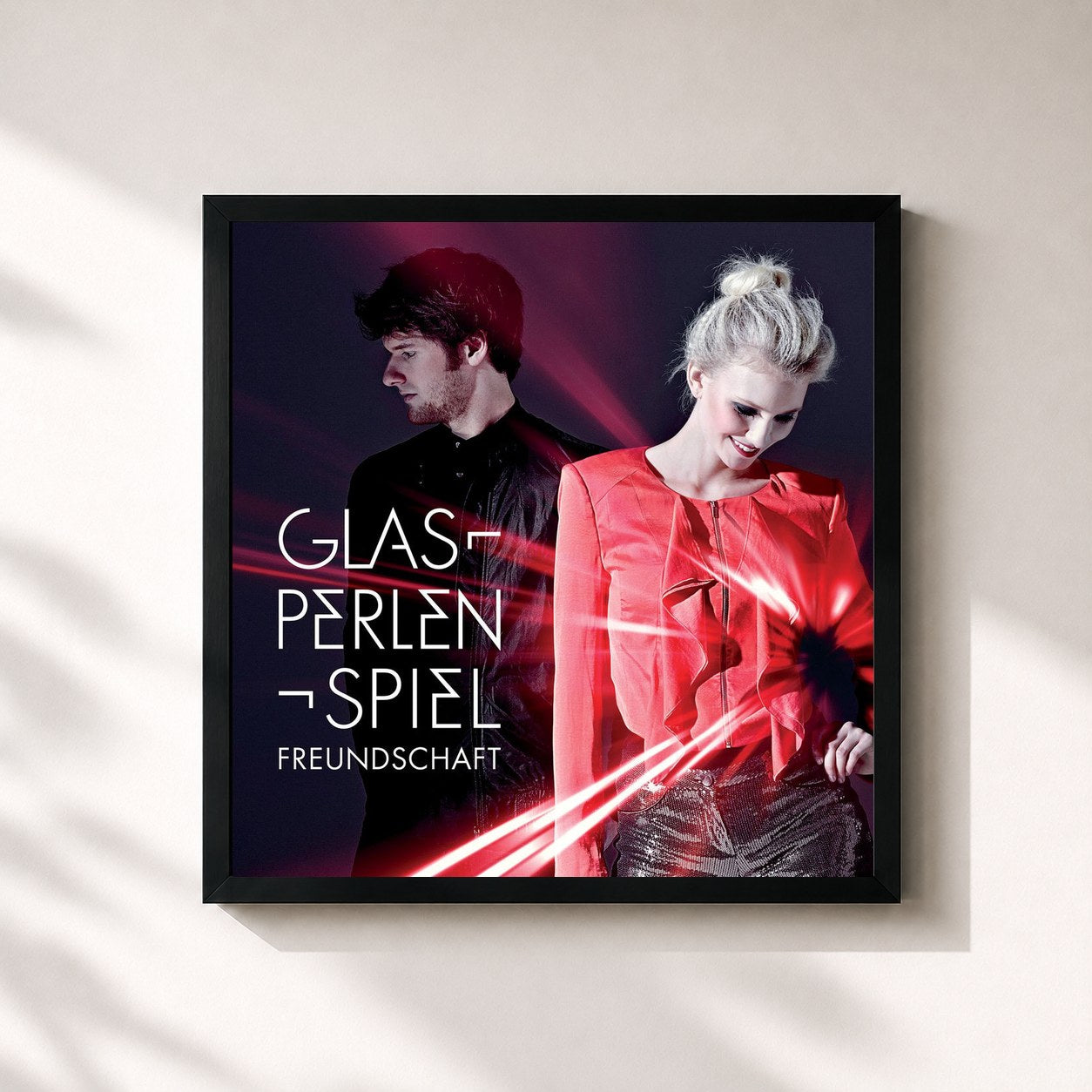 #noir Tableau carré de l'album Freundschaft de Glasperlenspiel, cadre noir 32x32 cm