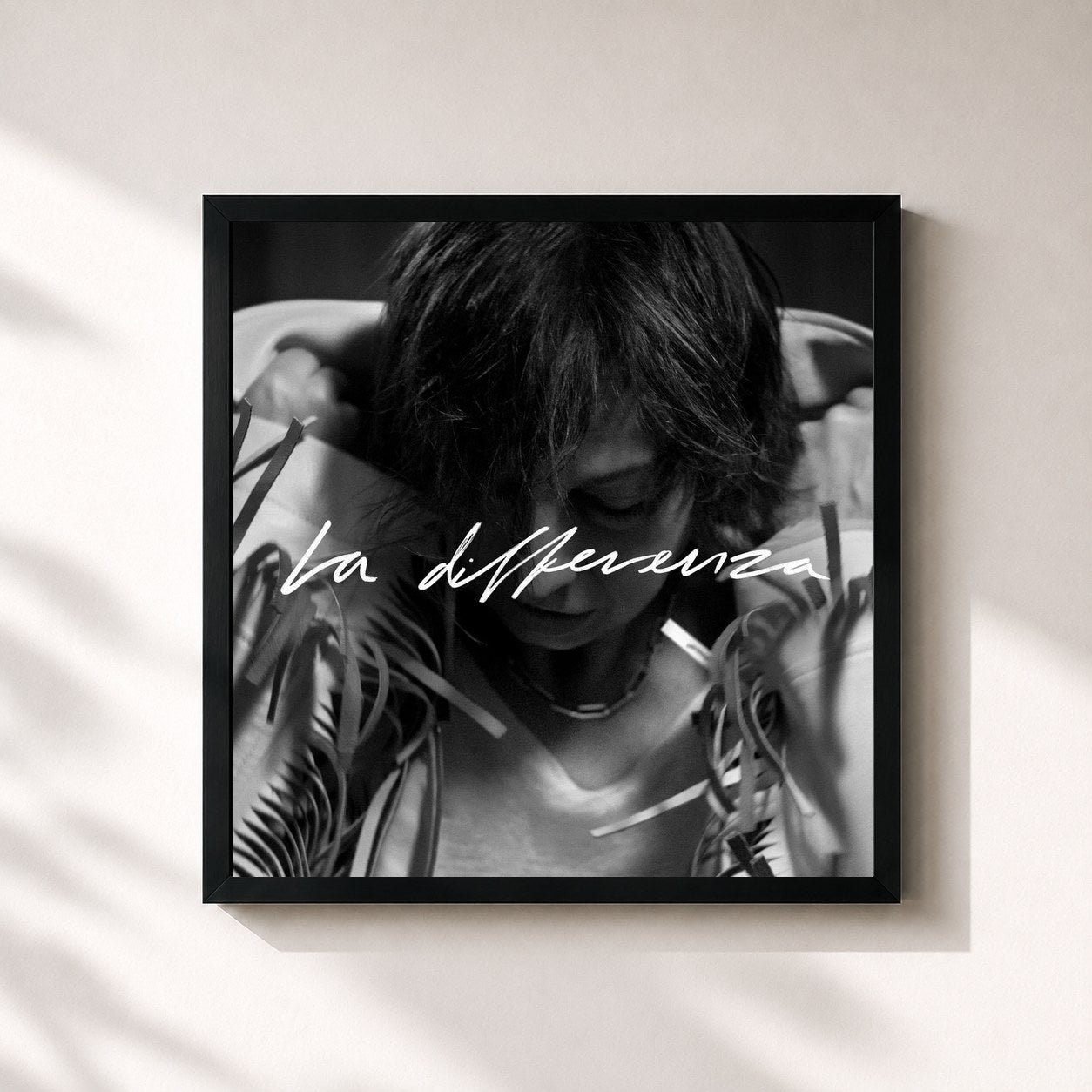 #noir Tableau carré de l'album La differenza de Gianna Nannini, cadre noir 32x32 cm