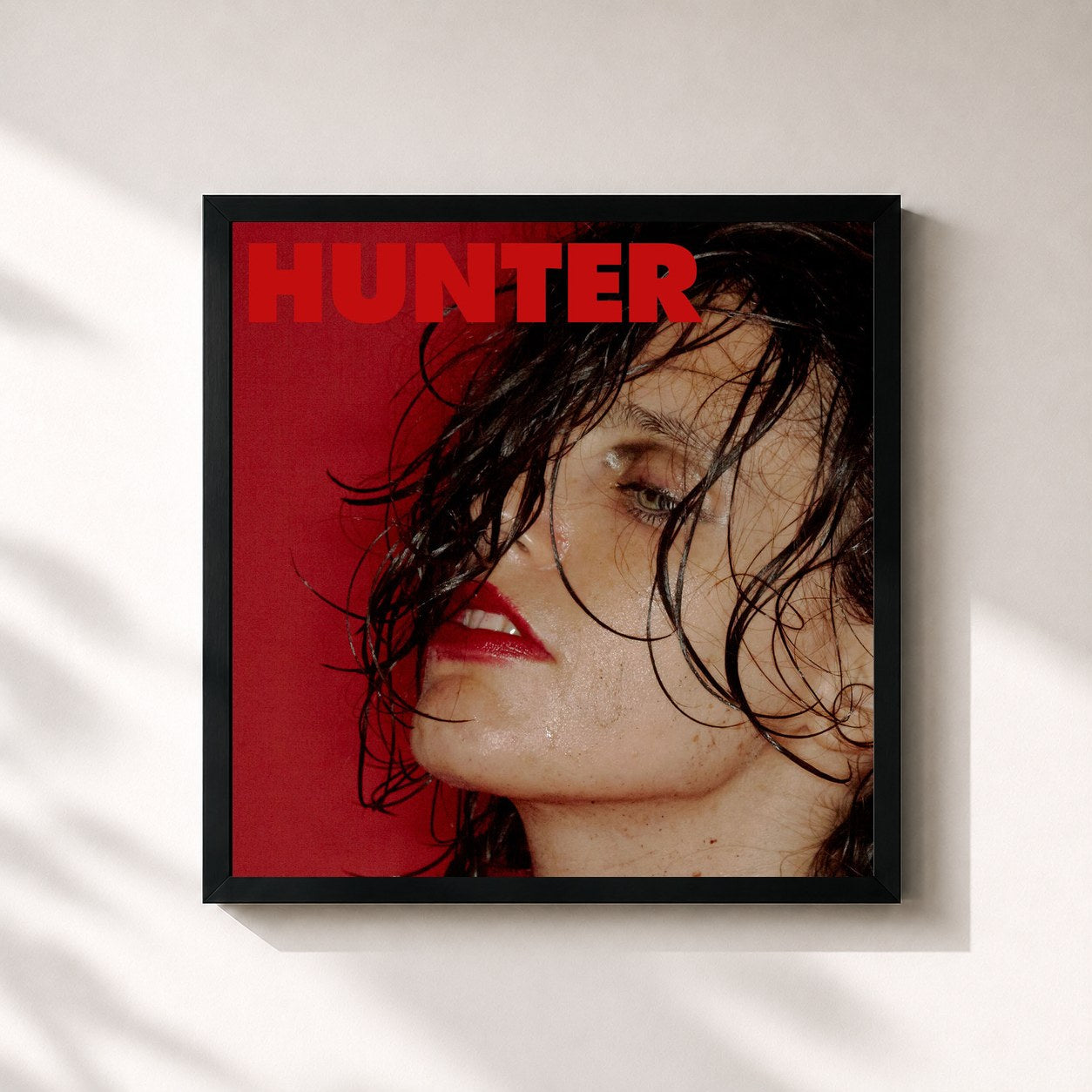 #noir Tableau carré de l'album Hunter de Anna Calvi, cadre noir 32x32 cm