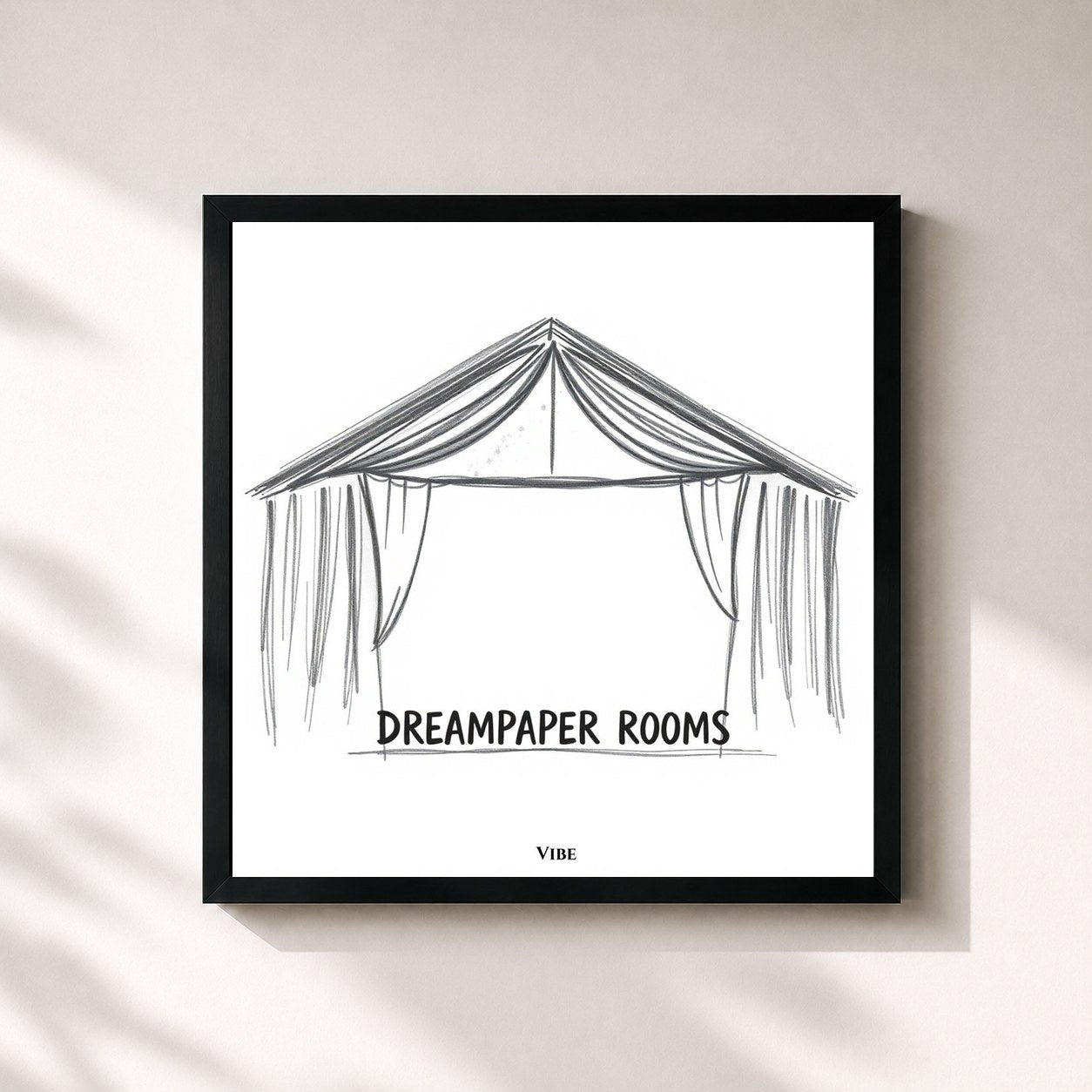 #noir Tableau carré de l'album Dreampaper Pages de Vibe, cadre noir 32x32 cm
