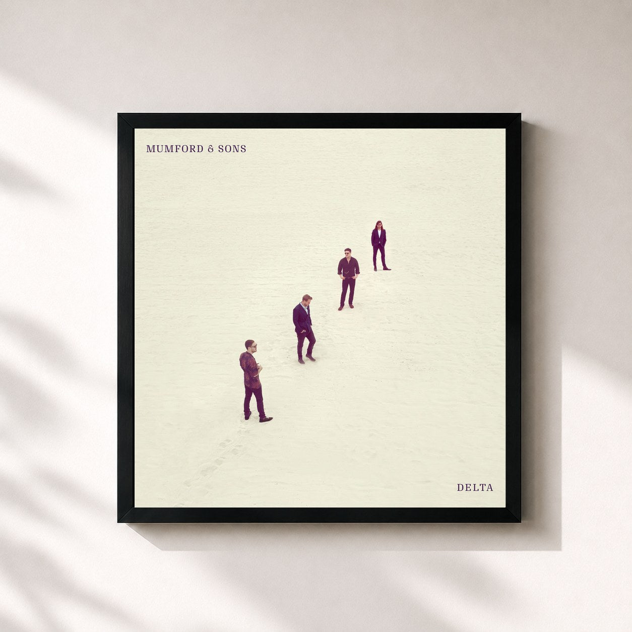 #noir Tableau carré de l'album Delta de Mumford & Sons, cadre noir 32x32 cm