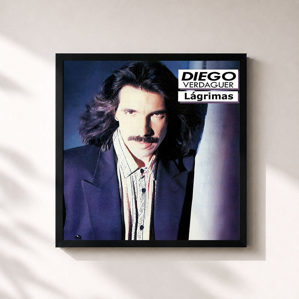 #noir Tableau carré de l'album Lágrimas de Diego Verdaguer, cadre noir 32x32 cm