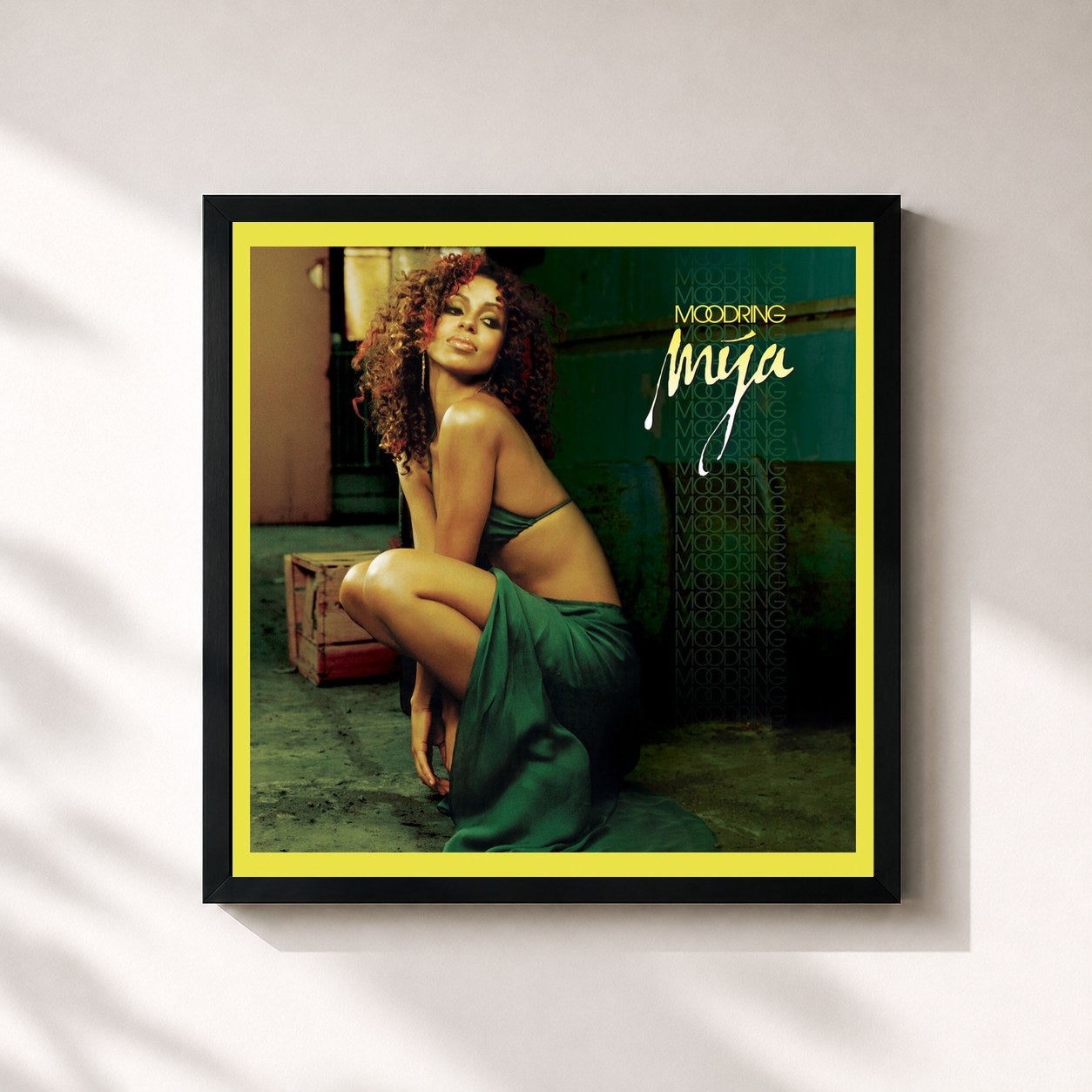 #noir Tableau carré de l'album Moodring (Deluxe) de Mýa, cadre noir 32x32 cm
