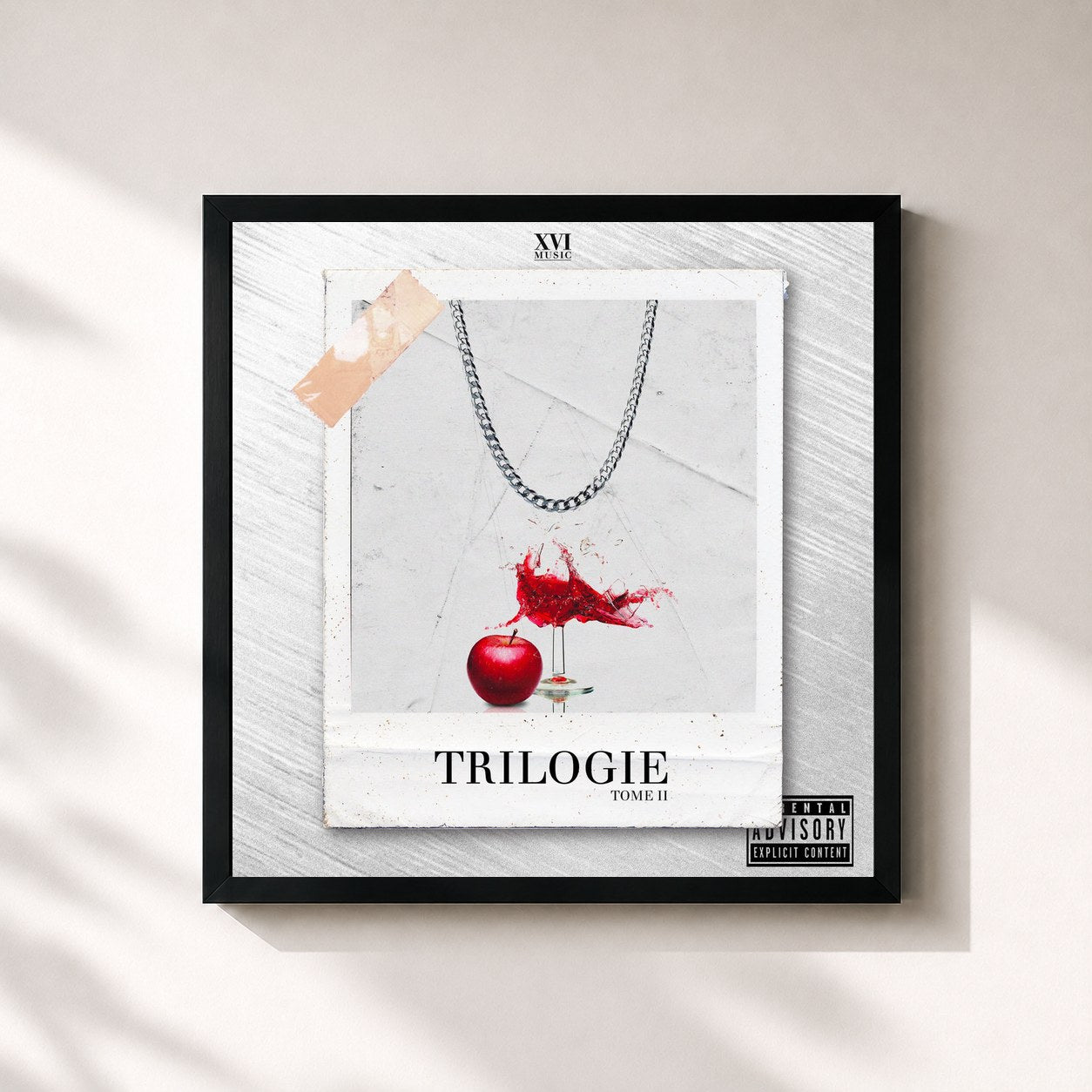 #noir Tableau carré de l'album Trilogie (Tome 2) de Seizur, cadre noir 32x32 cm