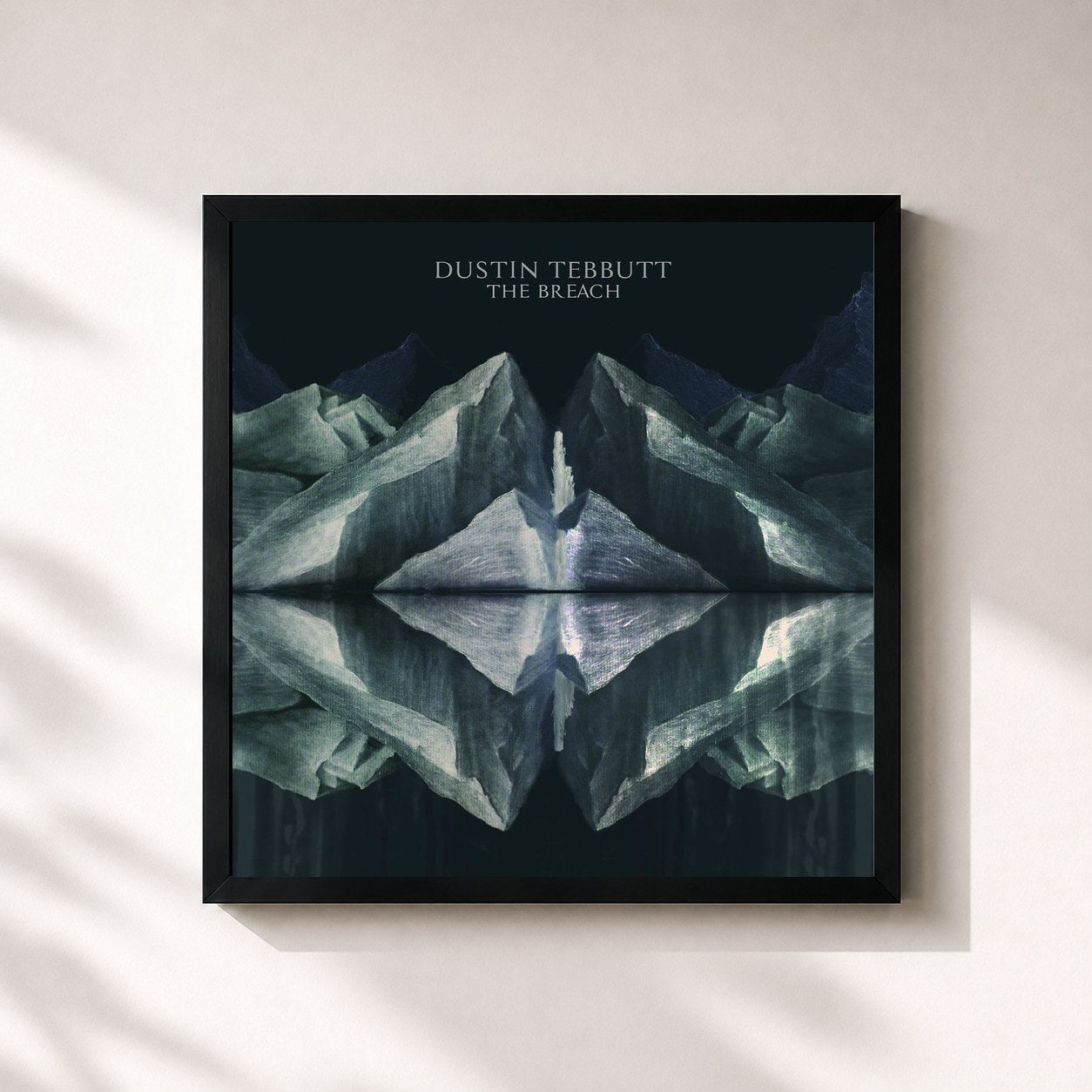 #noir Tableau carré de l'album The Breach EP de Dustin Tebbutt, cadre noir 32x32 cm