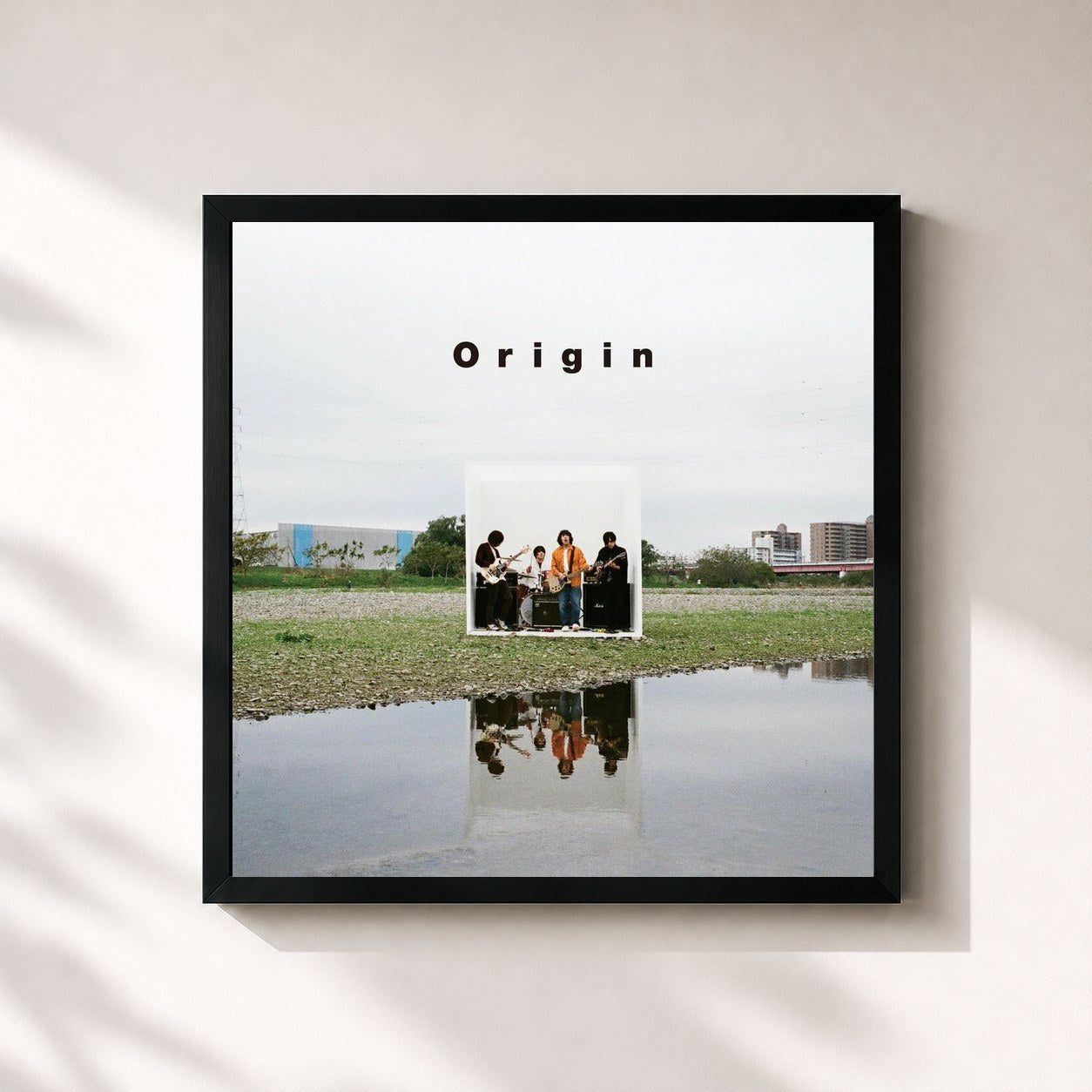 #noir Tableau carré de l'album Origin de KANA-BOON, cadre noir 32x32 cm