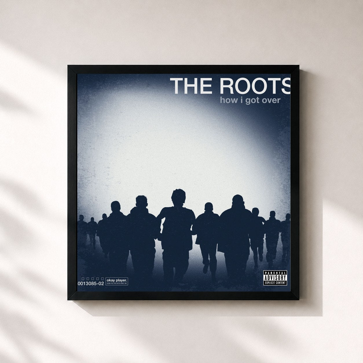 #noir Tableau carré de l'album How I Got Over de The Roots, cadre noir 32x32 cm