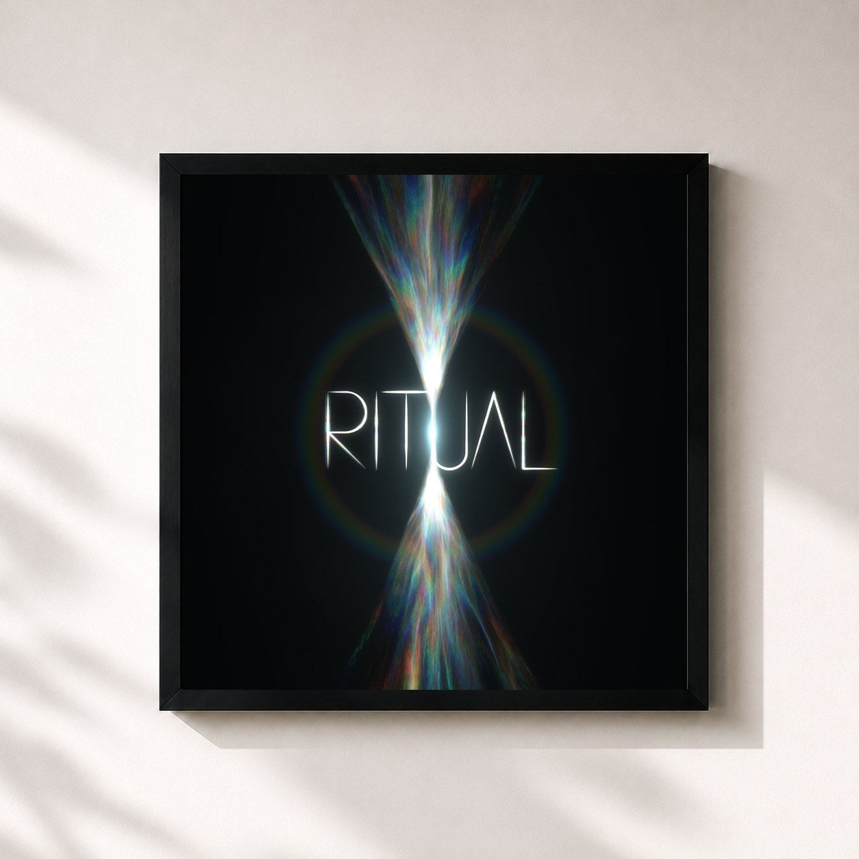 #noir Tableau carré de l'album RITUAL de Jon Hopkins, cadre noir 32x32 cm