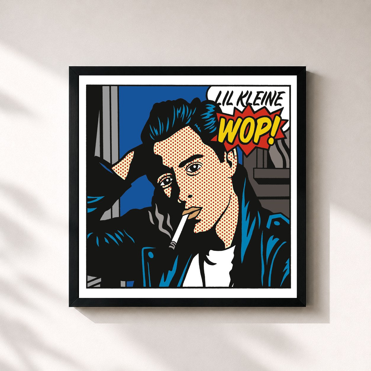 #noir Tableau carré de l'album WOP de Lil Kleine, cadre noir 32x32 cm