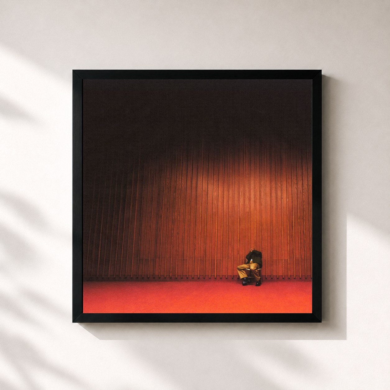 #noir Tableau carré de l'album IT'S BEEN AWFUL de Isaiah Rashad, cadre noir 32x32 cm