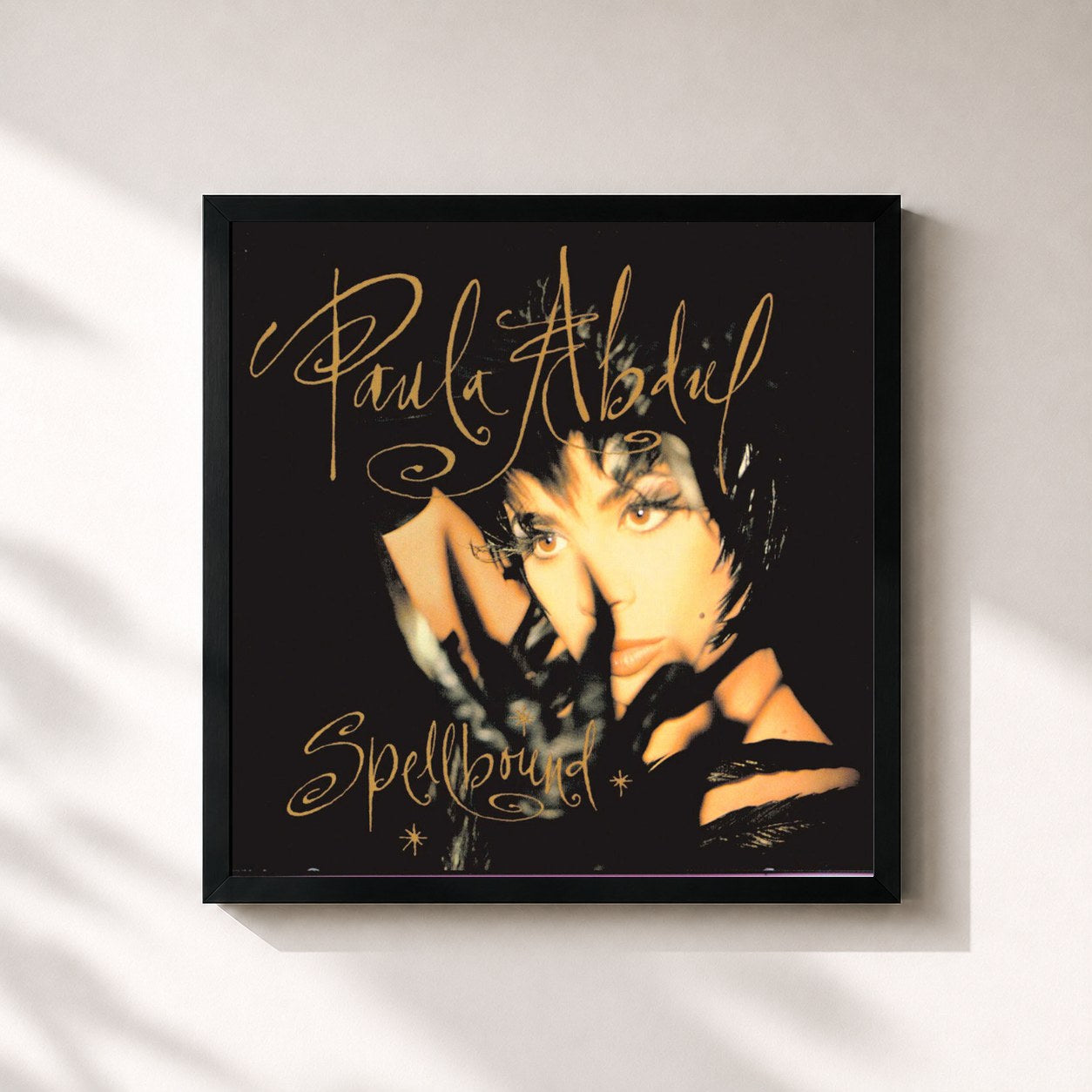 #noir Tableau carré de l'album Spellbound de Paula Abdul, cadre noir 32x32 cm