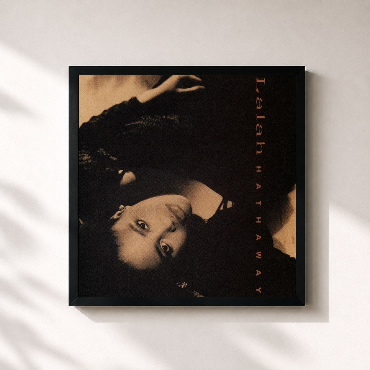 #noir Tableau carré de l'album Lalah Hathaway de Lalah Hathaway, cadre noir 32x32 cm