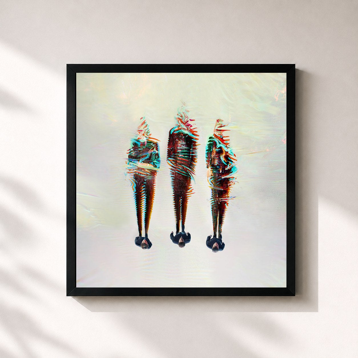 #noir Tableau carré de l'album III de Take That, cadre noir 32x32 cm
