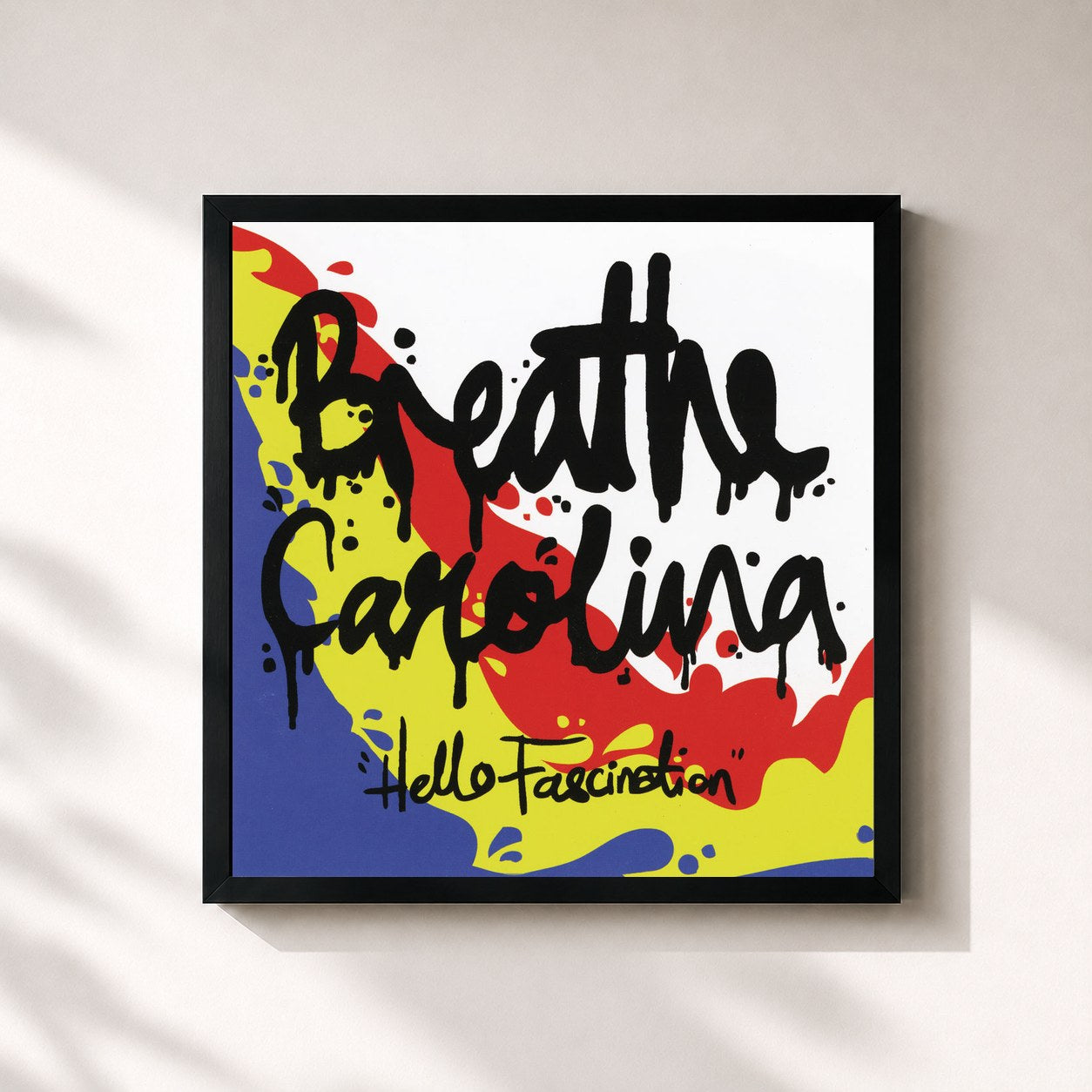 #noir Tableau carré de l'album Hello Fascination de Breathe Carolina, cadre noir 32x32 cm