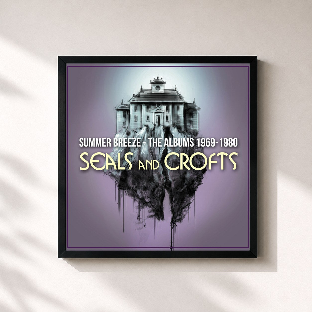 #noir Tableau carré de l'album Summer Breeze - The Albums 1969-1980 de Seals and Crofts, cadre noir 32x32 cm