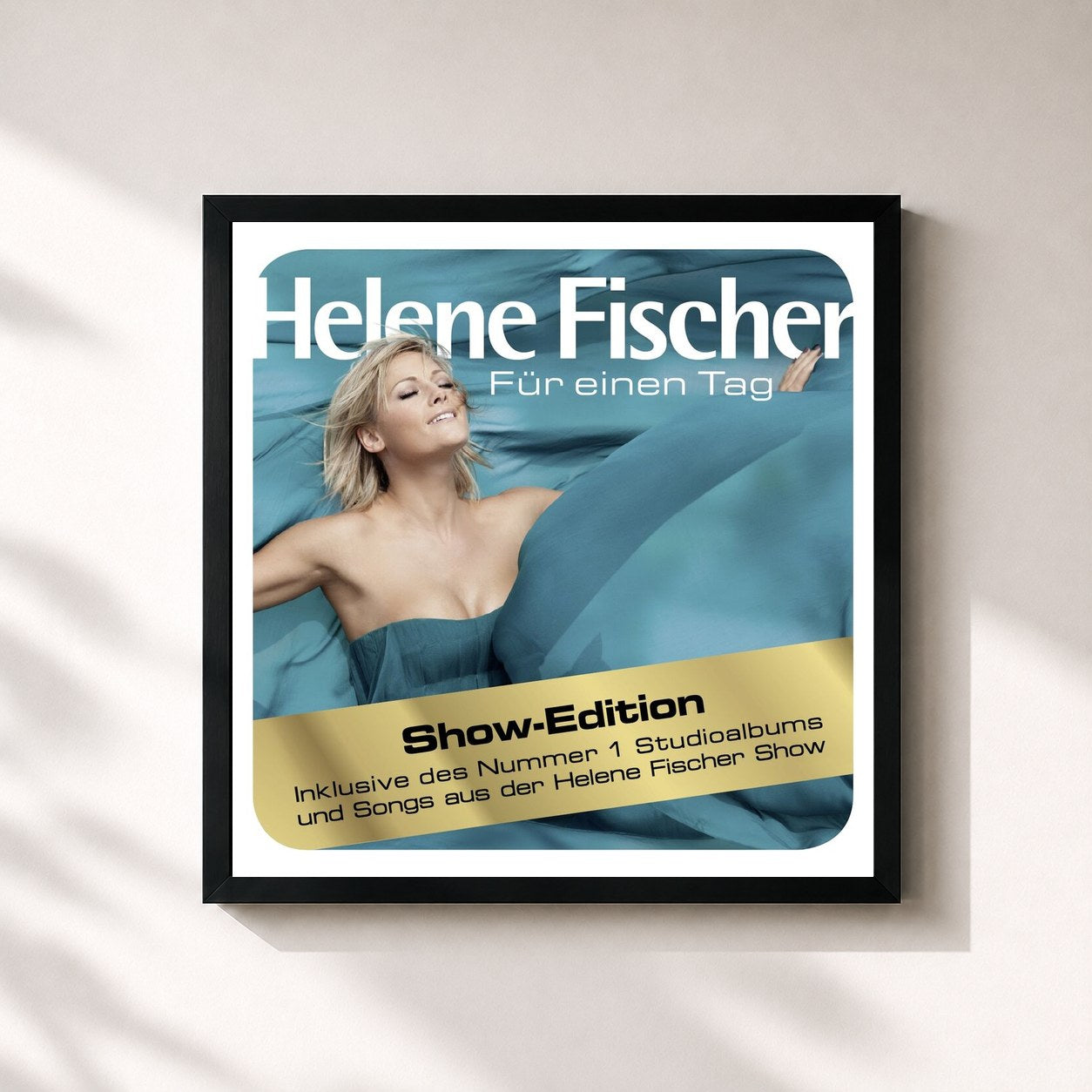 #noir Tableau carré de l'album Für einen Tag (Helene Fischer Show Edition) de Helene Fischer, cadre noir 32x32 cm
